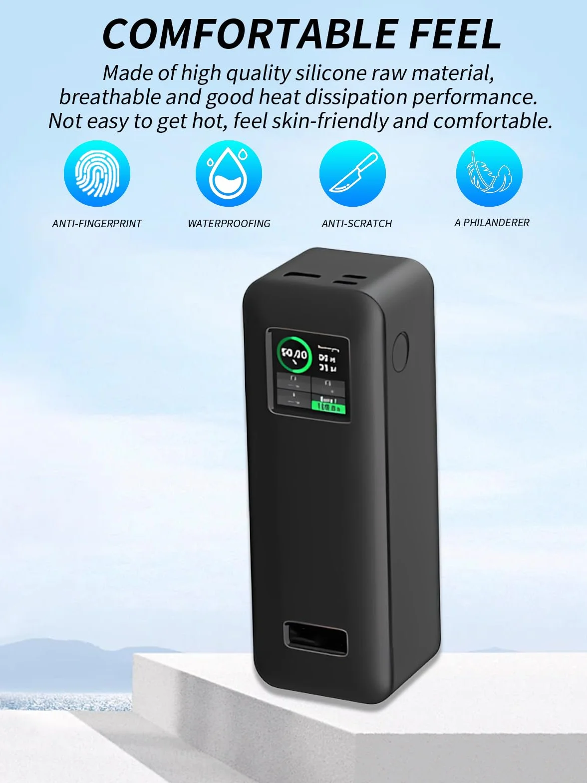 Etui do Anker Prime Power Bank 27650 mAh, 3-portowe, 250 W, silikonowe etui ochronne do powerbanku Anker Prime – wielokrotnego prania, kompleksowa ochrona (czarne)