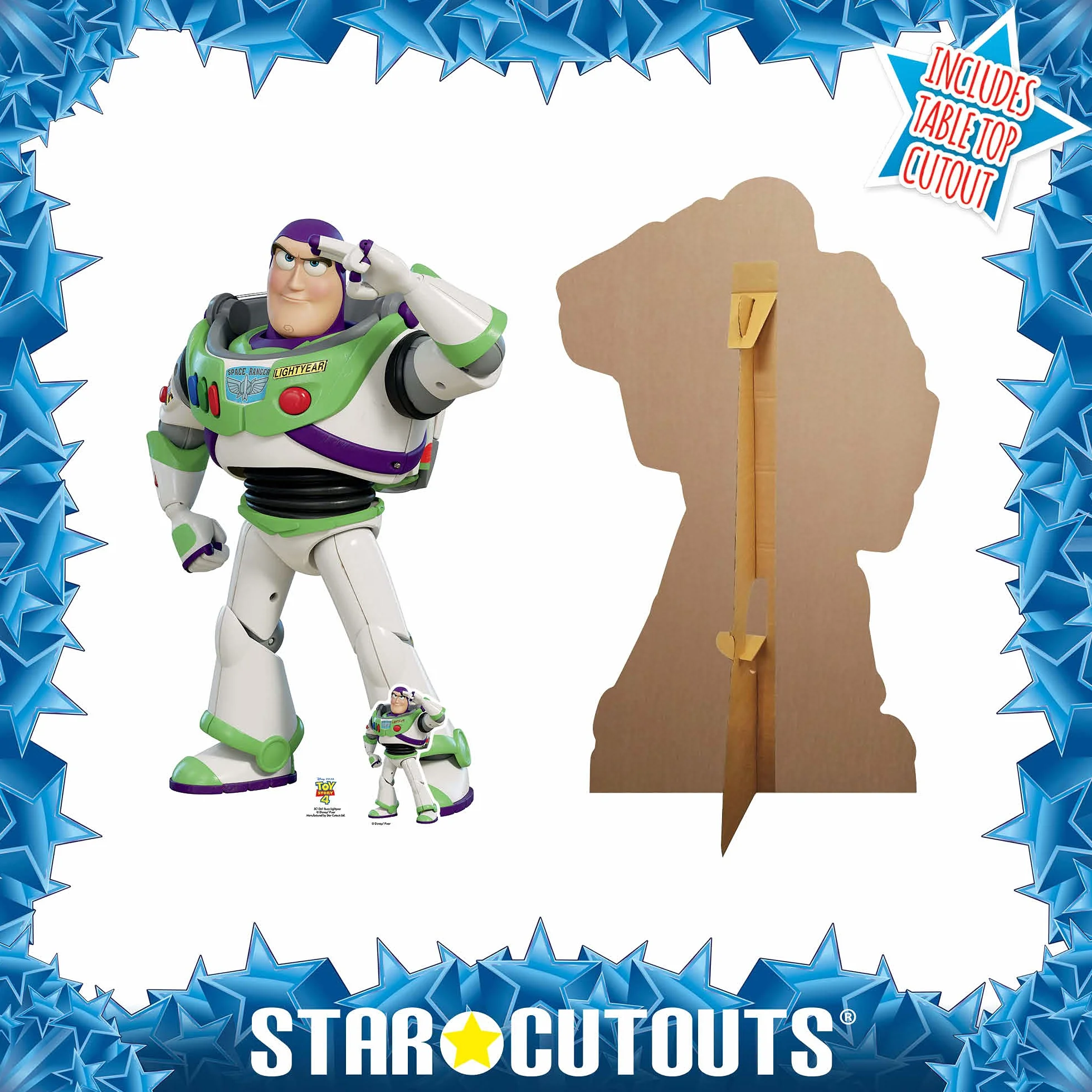 Toy Story 4 Lifesize Cardboard Cutout Buzz Astral Saluting z darmowym kartonem stacjonarnym Standee 129 cm wysokości