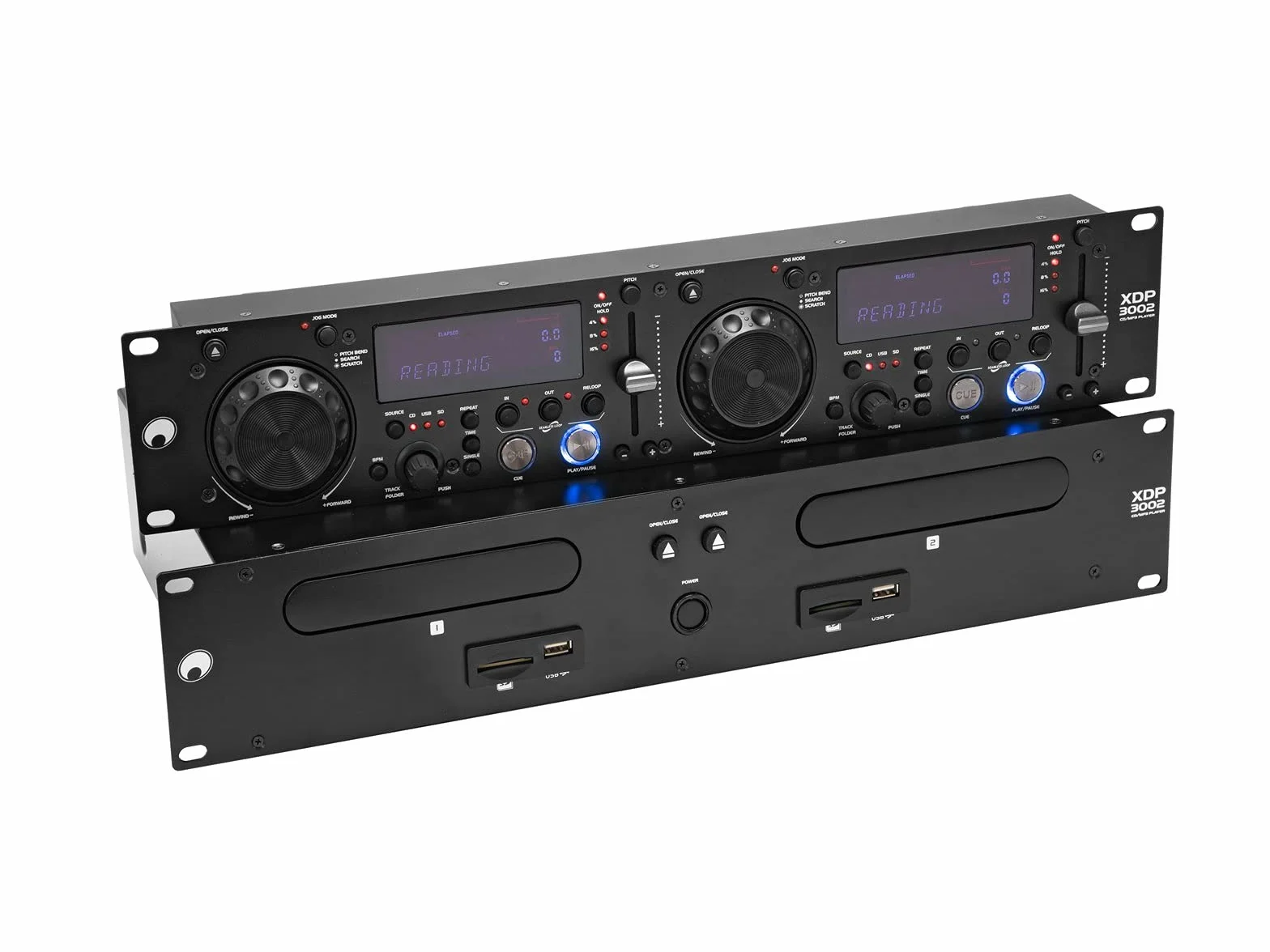 OMNITRONIC XDP-3002 odtwarzacz Dual-CD/MP3, podwójny odtwarzacz CD i MP3 do CD, USB i SD