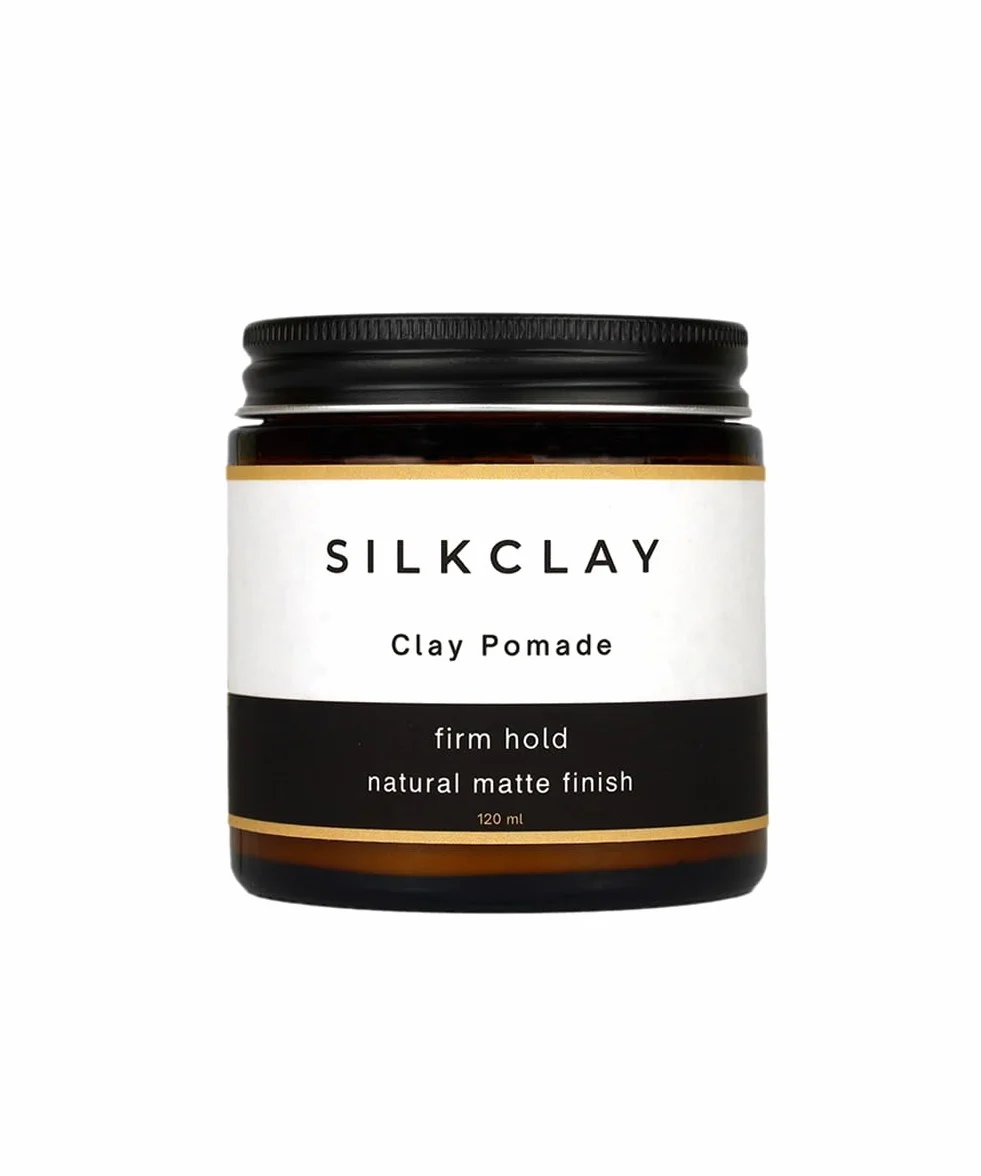 SILKCLAY Clay pomada 120 ml, matowa pomada do stylizacji włosów, mocne trzymanie, naturalne matowe wykończenie