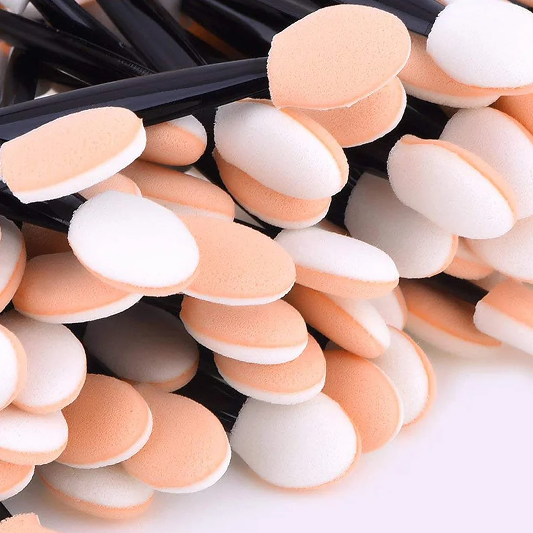 50 sztuk jednorazowych eyelinerów do makijażu, aplikator, jednorazowe cienie do powiek, aplikator, pędzel do cieni do powiek, pędzel do cieni do powiek, pędzel gumowy, gąbka, cienie do powiek, narzędzie do makijażu