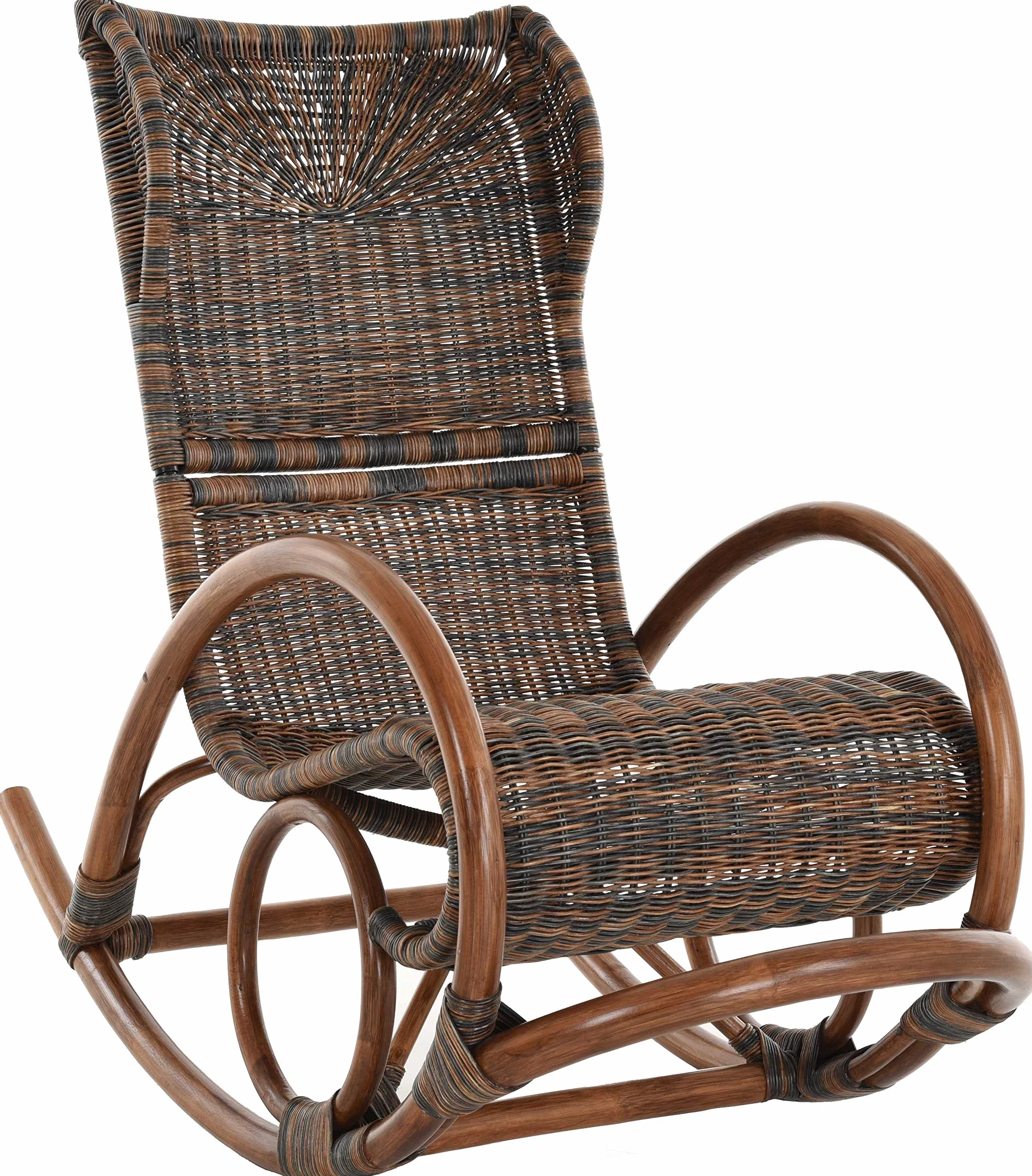 Krzesło bujane Luxor z naturalnego rattanu brązowe