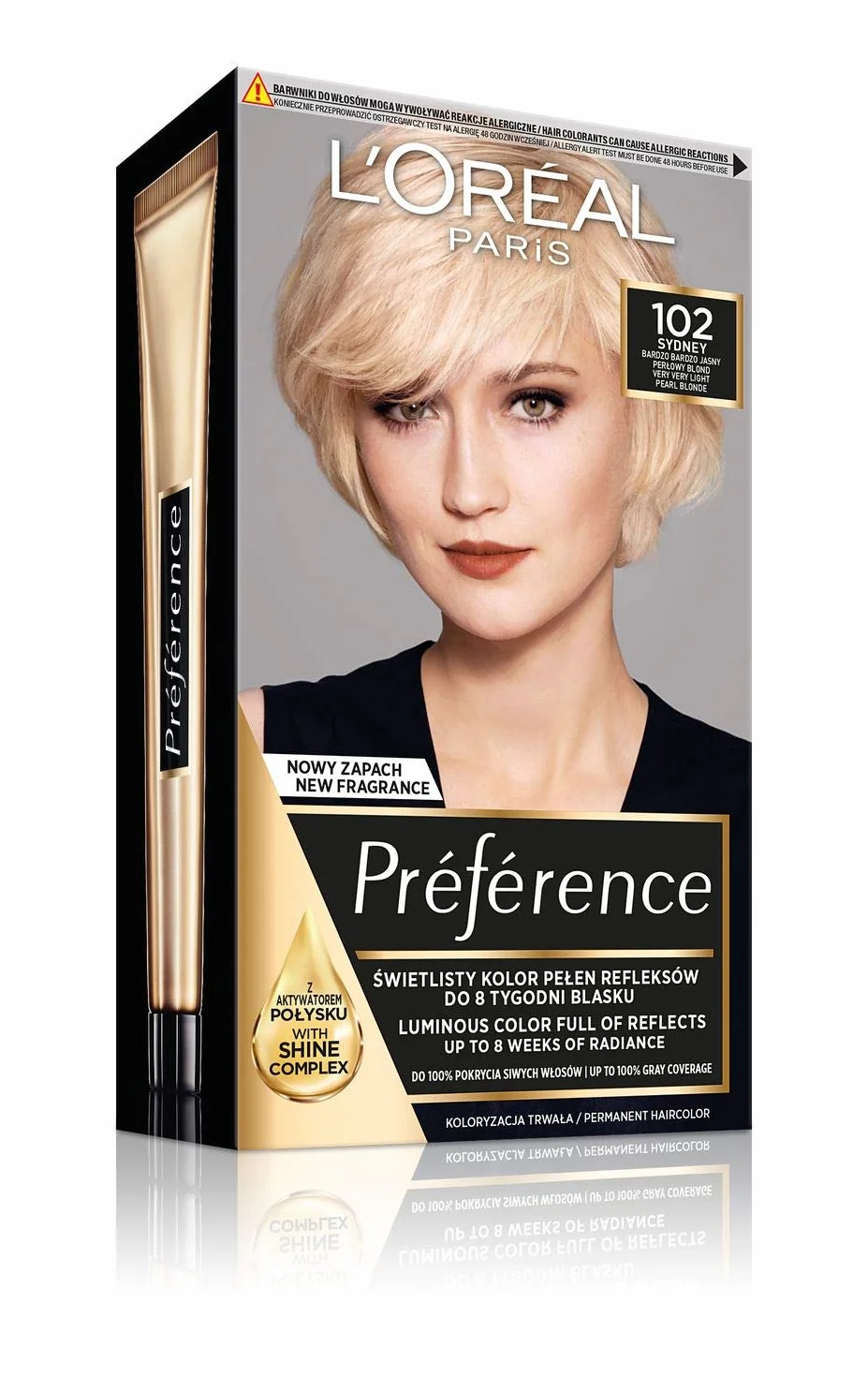 L'Oréal Paris Préférence 102 SYDNEY farba do włosów Bardzo Jasny Perłowy Blond