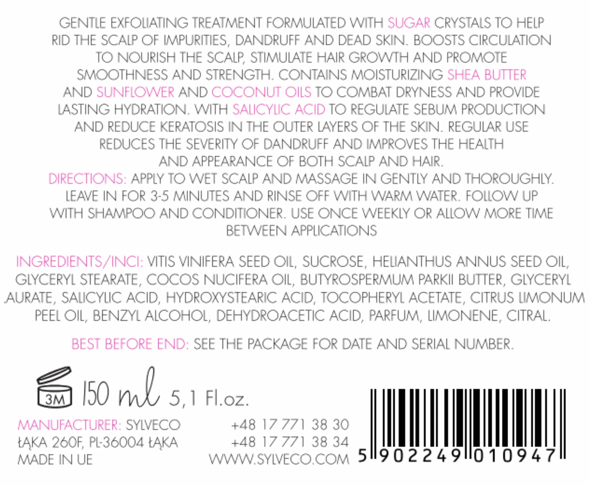 VIANEK Kojący peeling do skóry głowy 150 ml – Skalp Scrub do wszystkich rodzajów skóry – wegański naturalny kosmetyk z kwasem salicylowym do pielęgnacji skóry głowy
