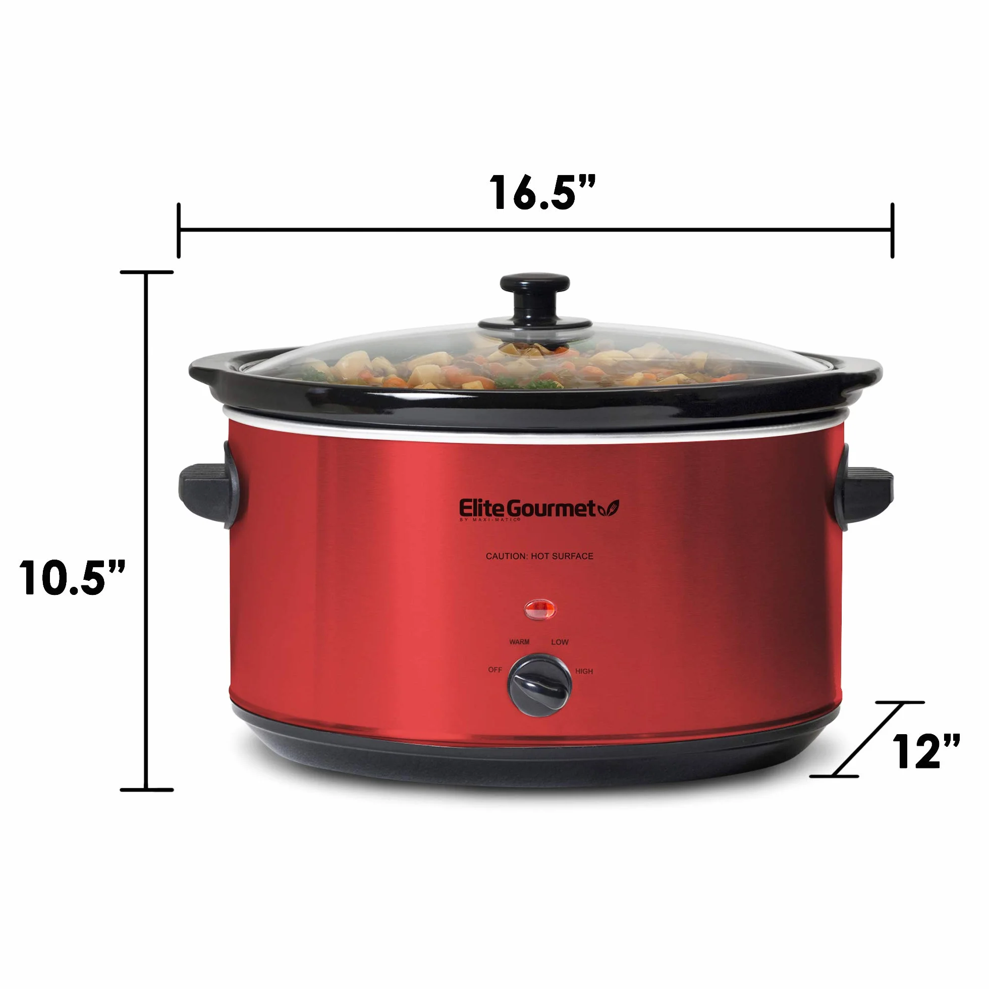 Elite Gourmet MST-900RXT garnek elektryczny ceramiczny 8 l regulowana temperatura szklana pokrywka
