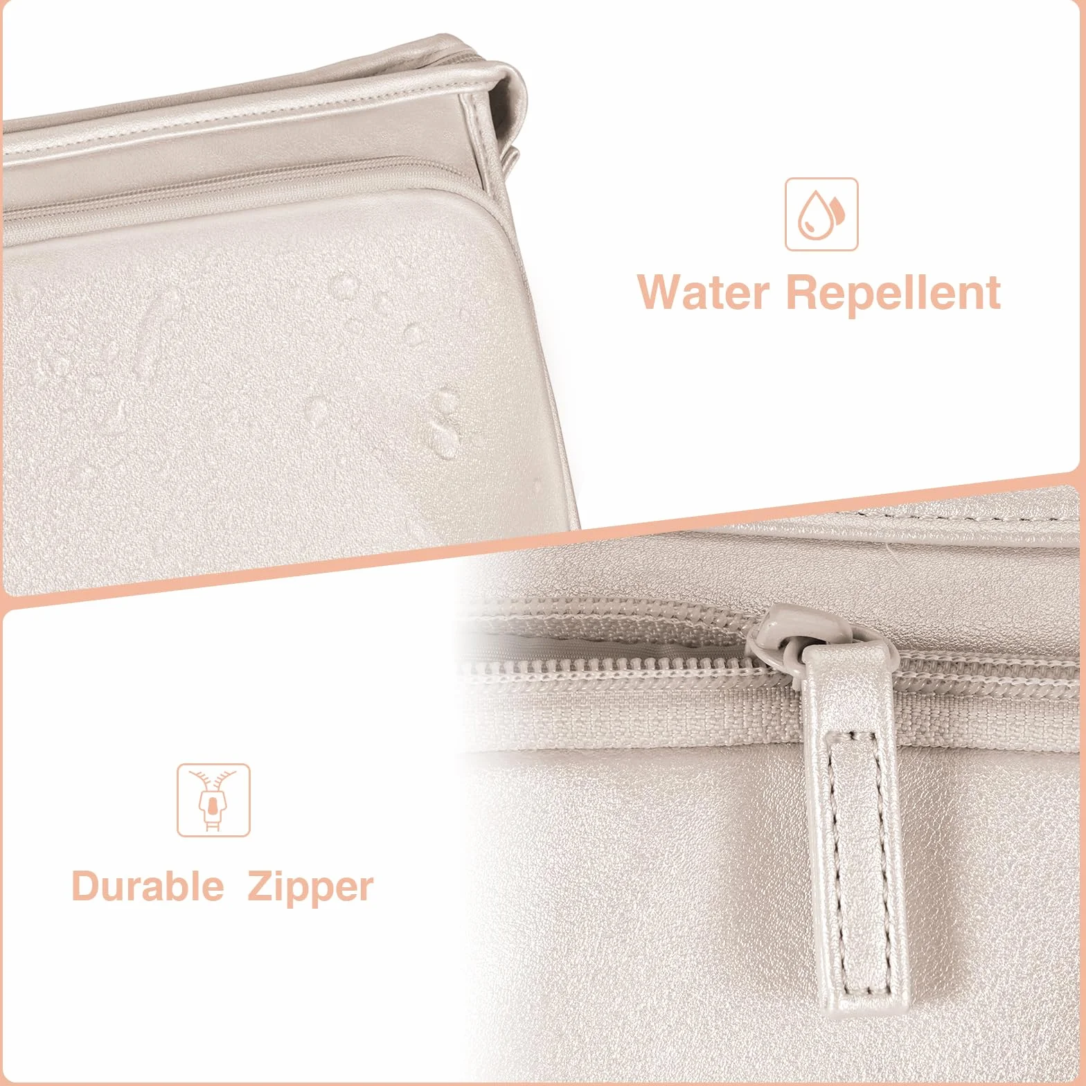 SITHON Torba Podróżna do Dyson Airwrap Styler/Shark Flexstyle Speedstyle, Wodoodporna Skórzana PU, Z Kieszenią, Na Suszarkę Dyson Supersonic, Szampański