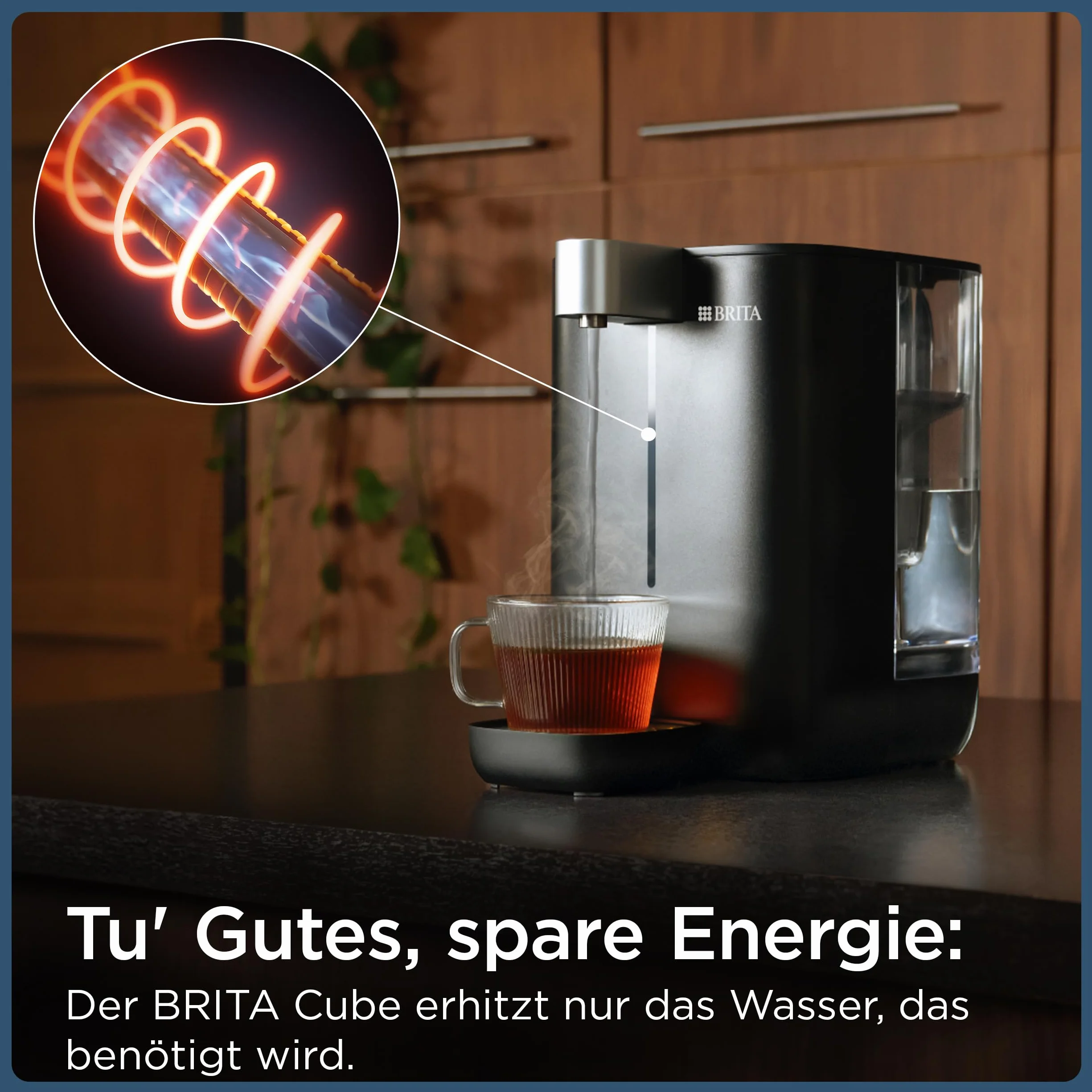 BRITA Cube Fitlrée Dozownik wody (4,0 l), różne temperatury i rozmiary wstępnie zarejestrowanych pojemników, technologia UV-C i filtr wody MAXTRA PRO Expert Anti-Scale w zestawie
