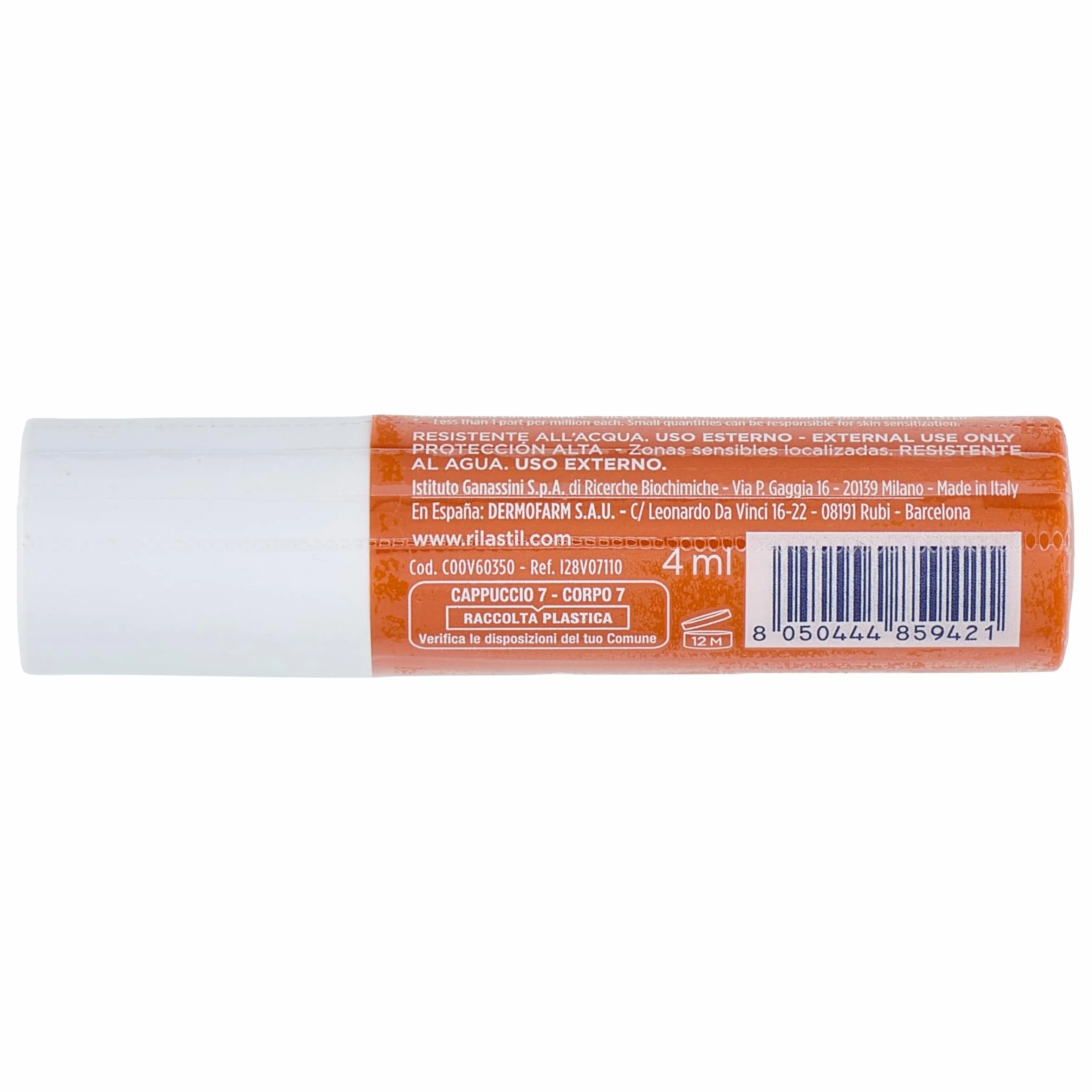 Rilastil Sun system Stick Solar Transparent SPF 30 do wrażliwych obszarów, wysoka ochrona, wodoodporny, 4 ml