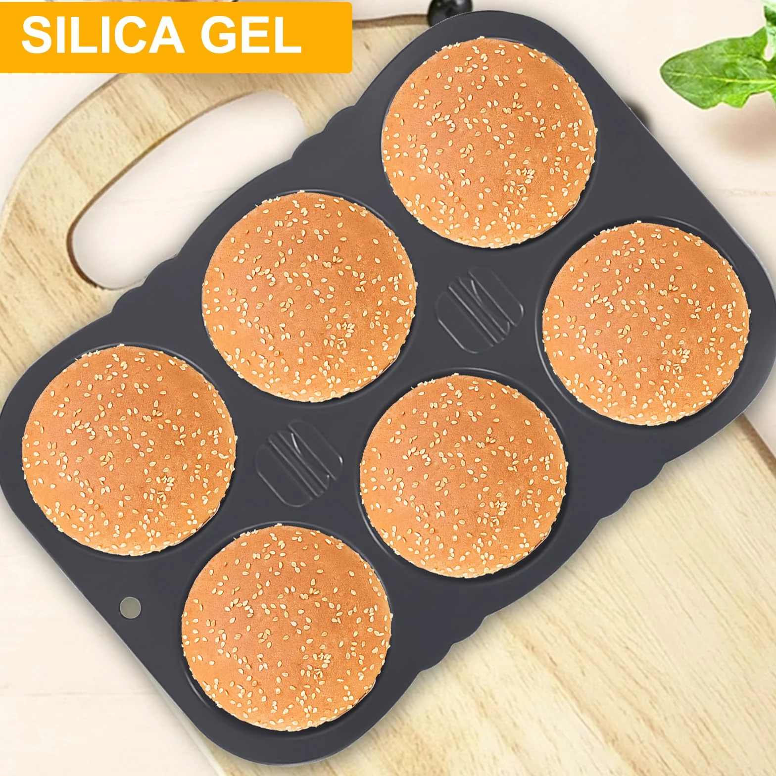 Silikonowa forma do pieczenia bułek burgerowych 10 cm perforowana 6 otworów