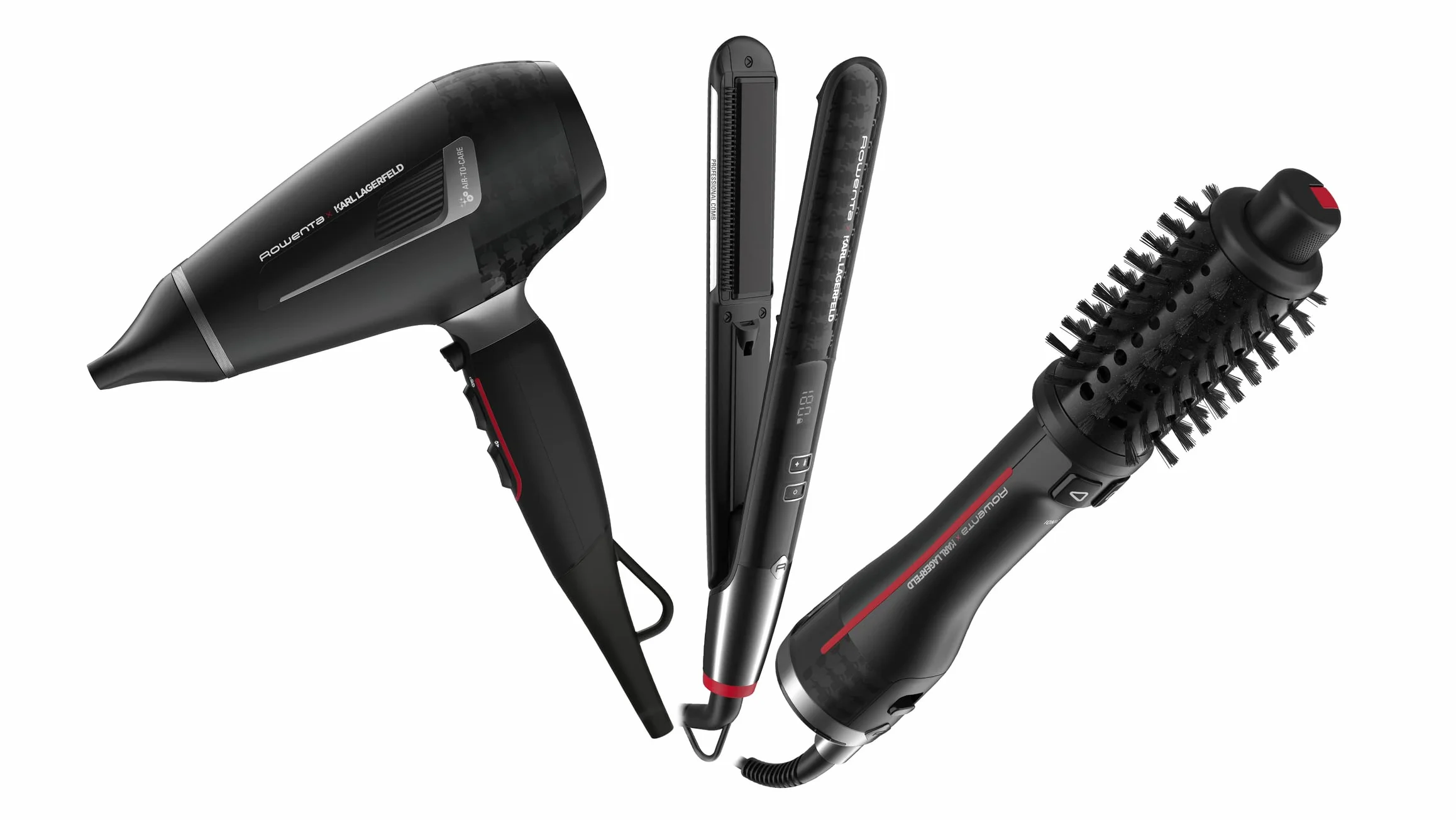 ROWENTA x KARL LAGERFELD | K/Pro Stylist | Suszarka do włosów | Silnik Pro AC 2200 W Ultraszybkie suszenie Ionic Booster Shine System Kompletny zestaw akcesoriów CV888LF0