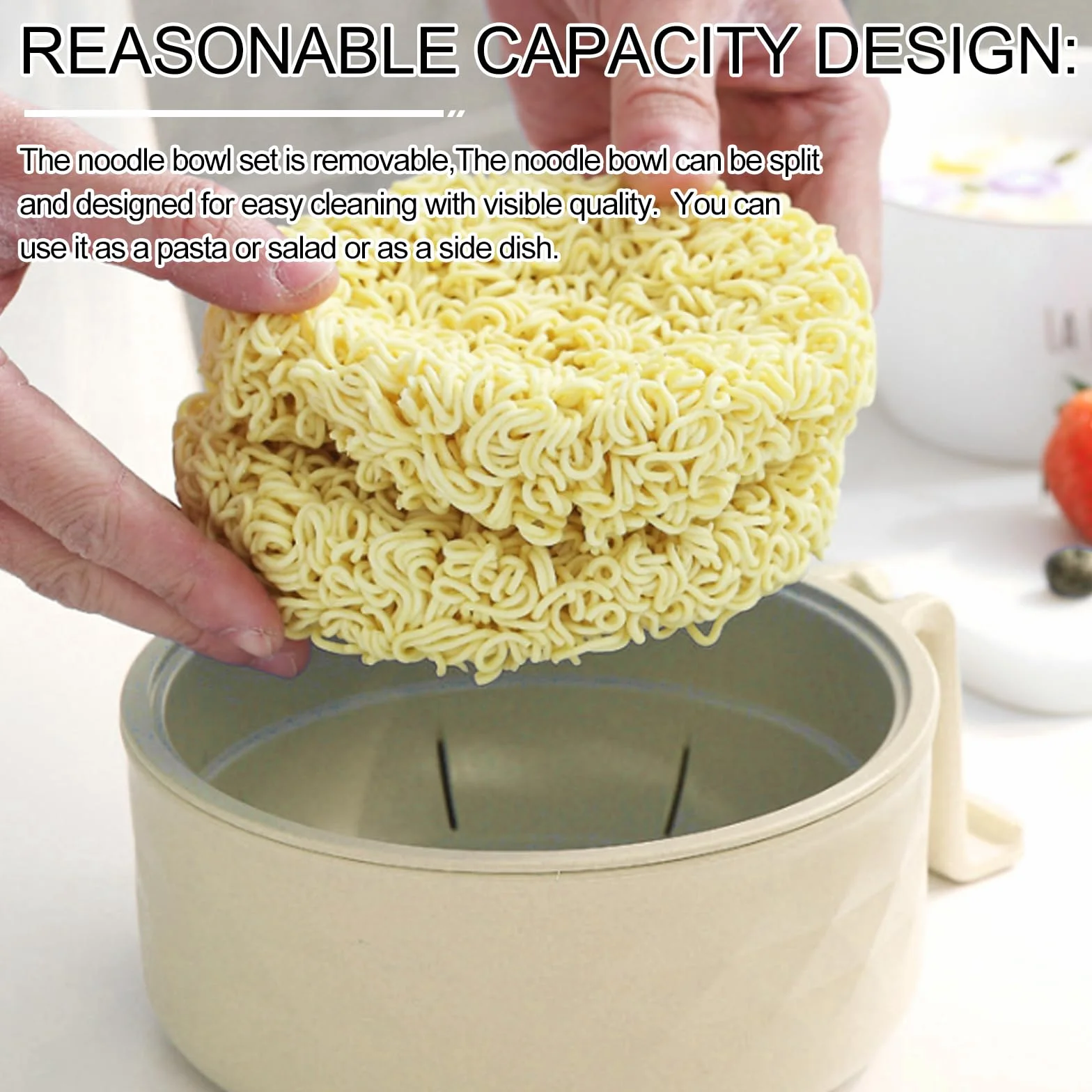 Miska do makaronu i ramenu instant, Microwave Ramen Bowl z pokrywką, japońska miska na zupę z pałeczkami, zabezpieczona przed wyciekiem