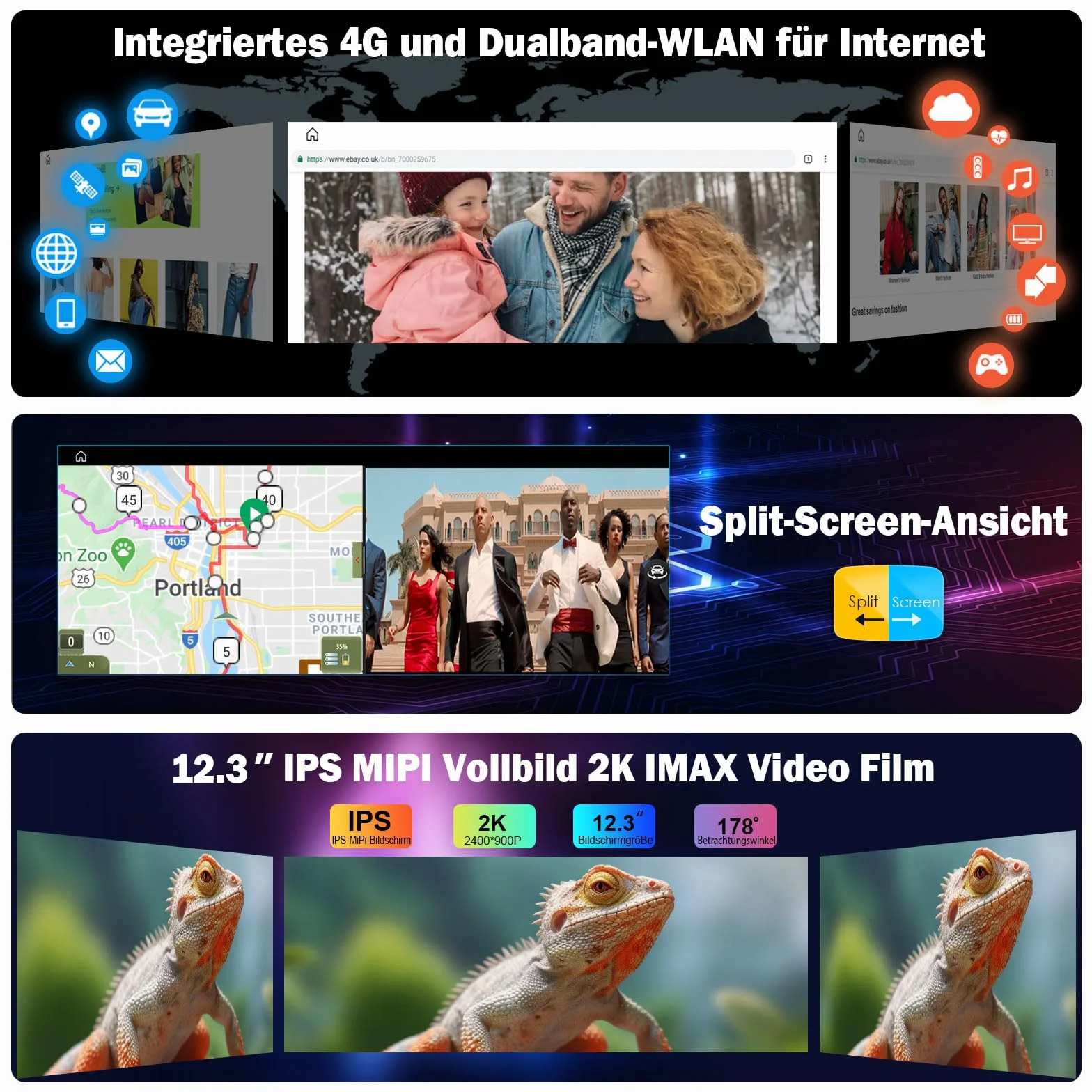 8 GB + 128 GB Qualcomm 8-rdzeniowy Android 14 DAB+ radio samochodowe GPS do BMW X3 F25 X4 F26 2013-2017 NBT z nawigacją CarPlay Android Auto WiFi Bluetooth 5.1 USB 4G CANbus iDrive DSP ekran 2K IPS