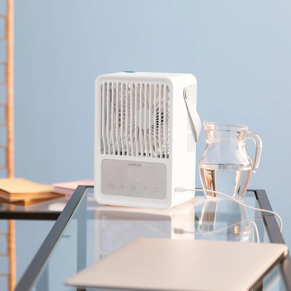 Cecotec EnergySilence 500 DeskChill Inteligentny klimatyzator biurkowy 500 ml sterowanie dotykowe 3 prędkości timer 8-godzinny