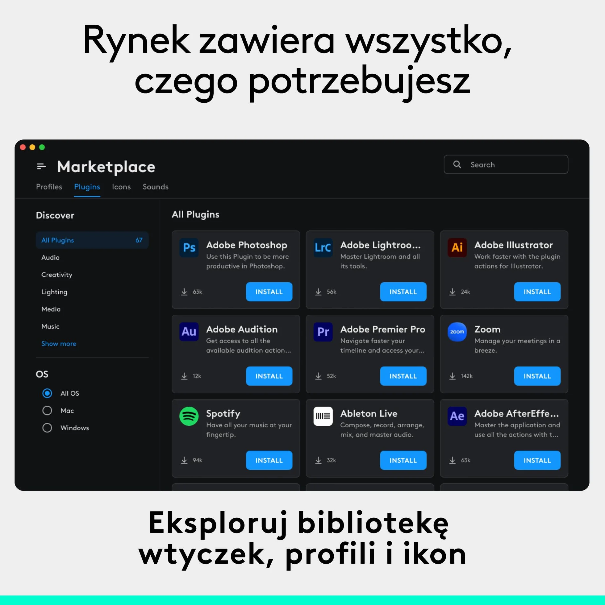 Logitech MX Creative Console, programowalna klawiatura keypad z 9 klawiszami LCD z programowalnymi napisami i pokrętłem sterowania do projektowania graficznego, edycji wideo, fotografii - Grafit