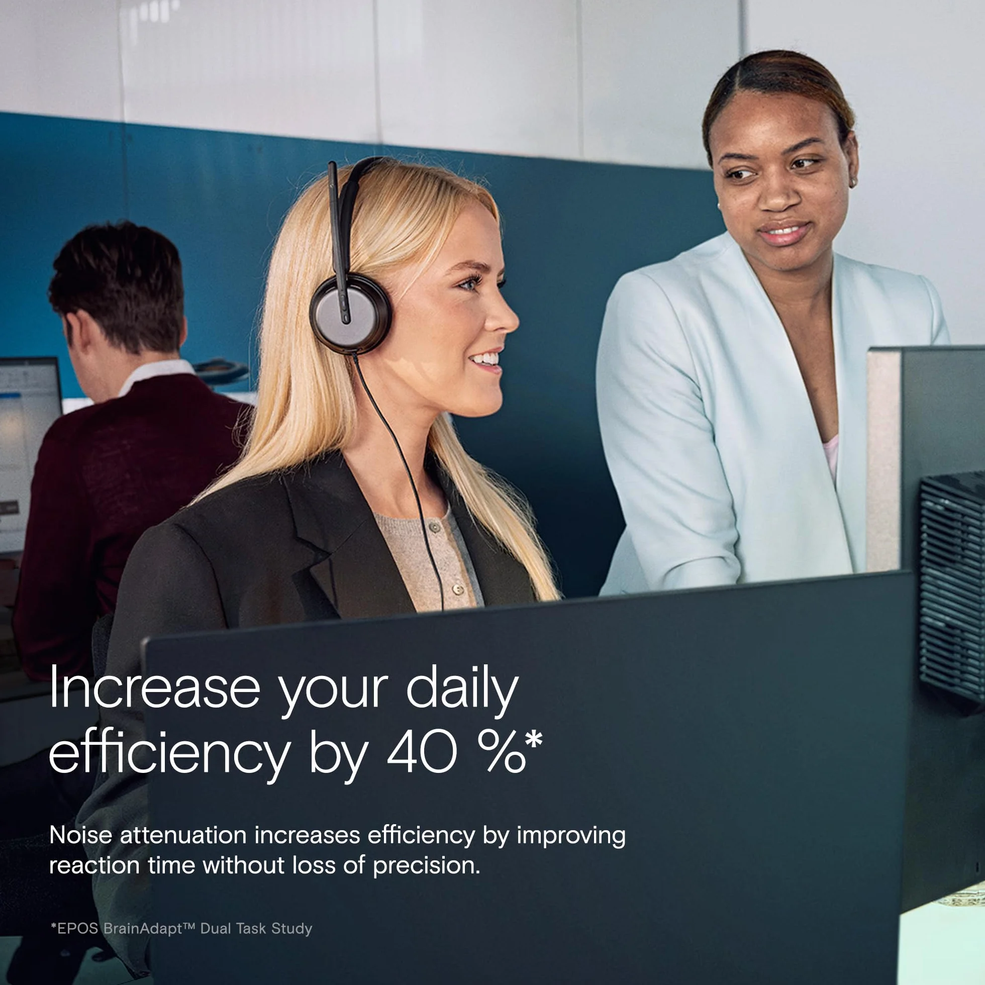 EPOS IMPACT 860T ANC Dwustronny przewodowy zestaw słuchawkowy z aktywną redukcją szumów, certyfikat Microsoft Teams, USB C i USB A, super szerokopasmowy dźwięk, idealny do połączeń biurowych