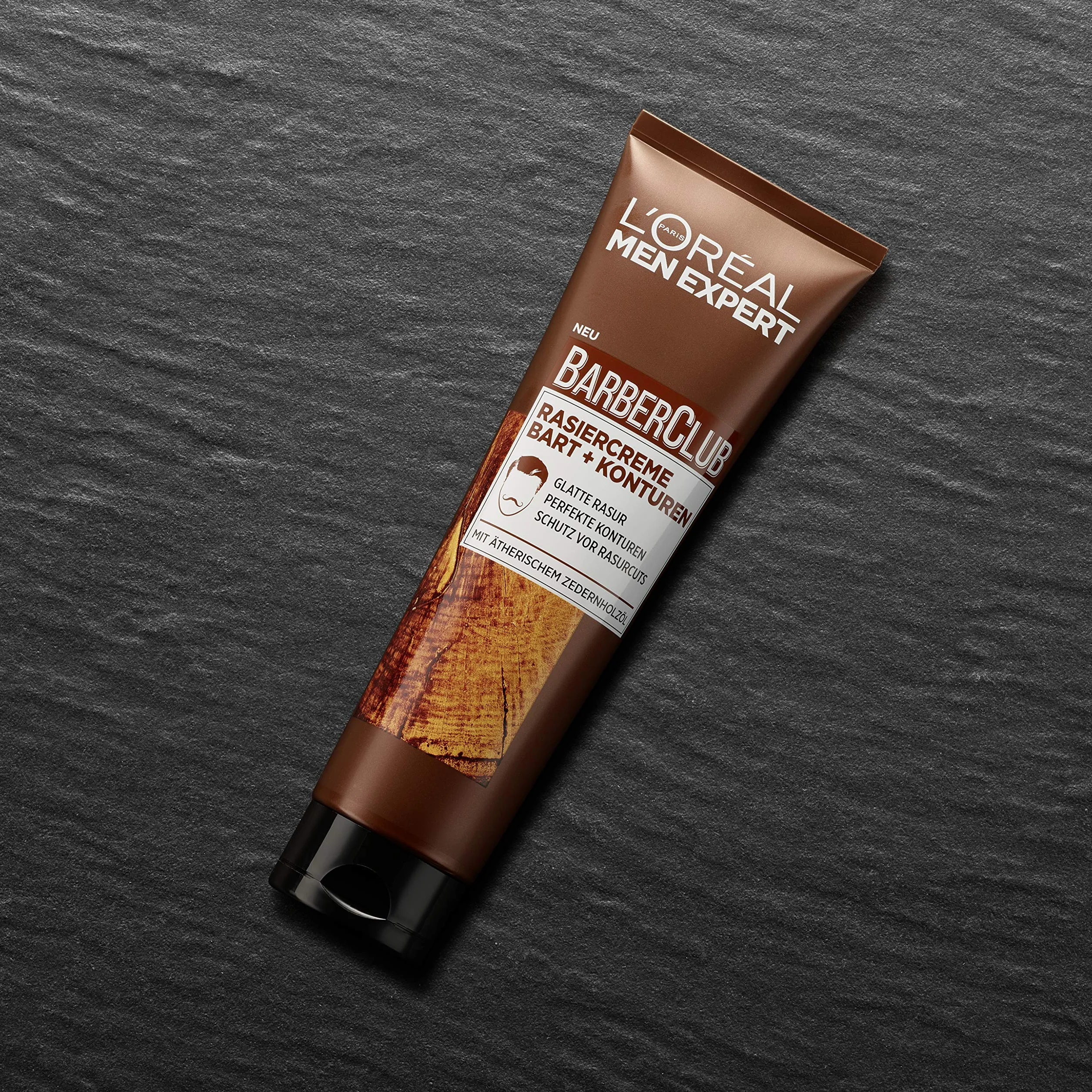 L'Oréal Men Expert Pielęgnacja brody, krem do golenia zapewnia gładkie golenie i wyraźne kontury twarzy, olejek eteryczny z drewna cedrowego, Barber Club, 2 x 150 ml