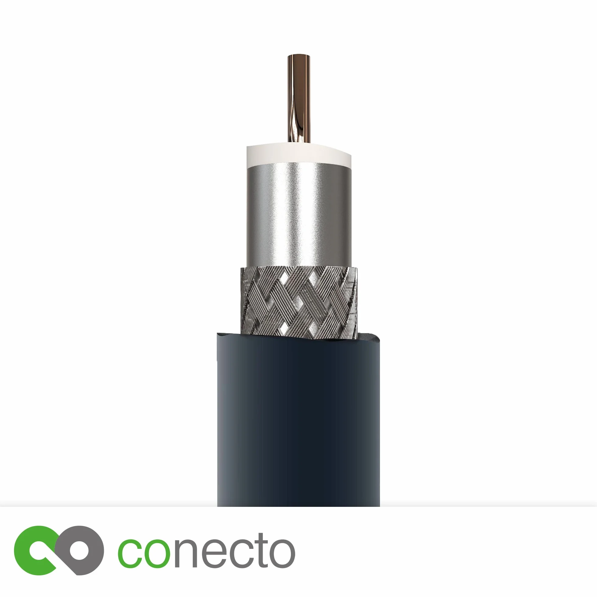 conecto HQ SAT, kabel antenowy, kabel połączeniowy - do DVB-S/S2-4K UHD 1080p Full HD HDTV 3D - (kabel koncentryczny, wtyczka F - wtyczka F, podwójne ekranowanie, pozłacane wtyczki), czarny, 0,5 m