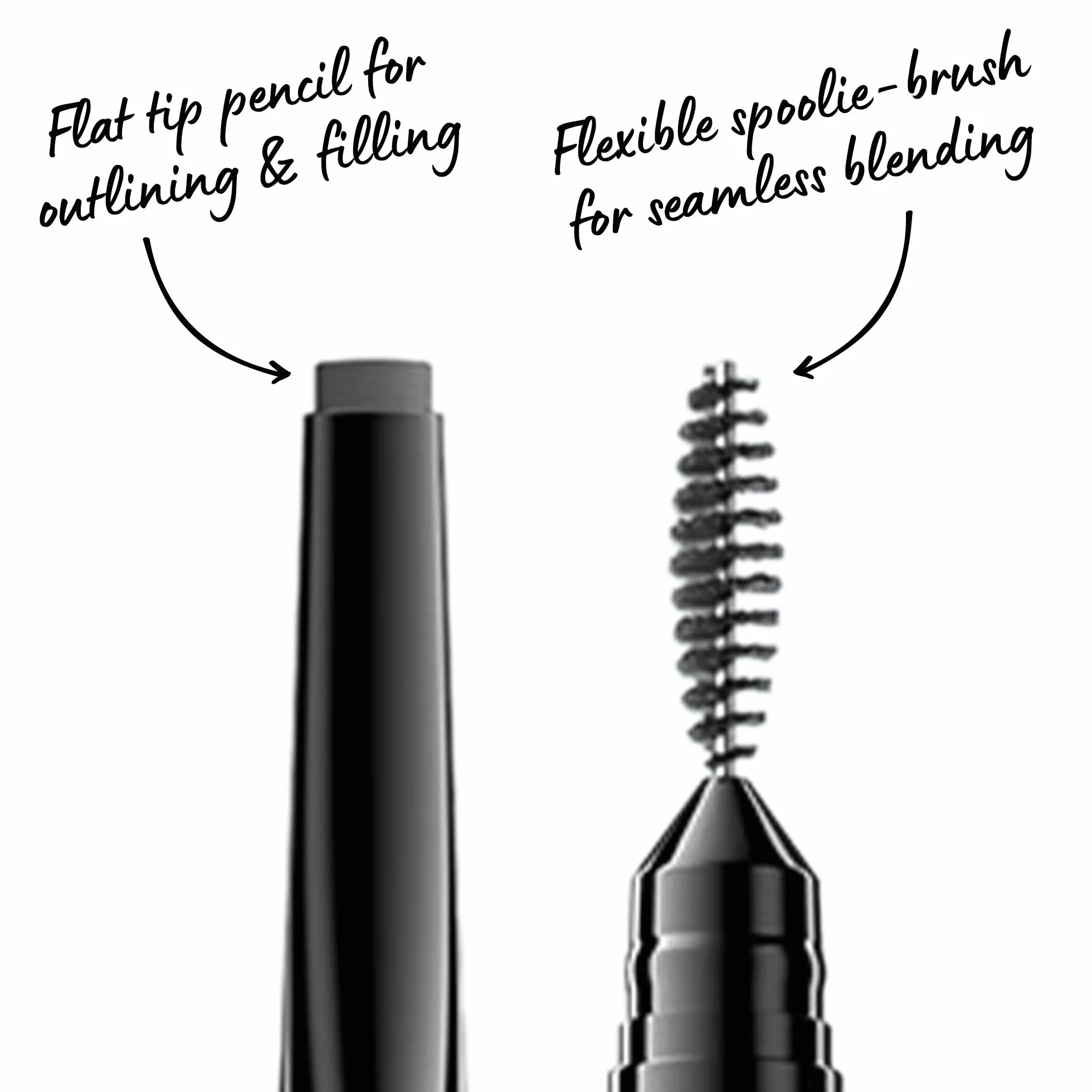 NYX Professional Makeup Precision Brow Pencil dwustronny ołówek do stylizacji brwi z płaską, precyzyjną końcówką, 07 Charcoal, 0,13 g
