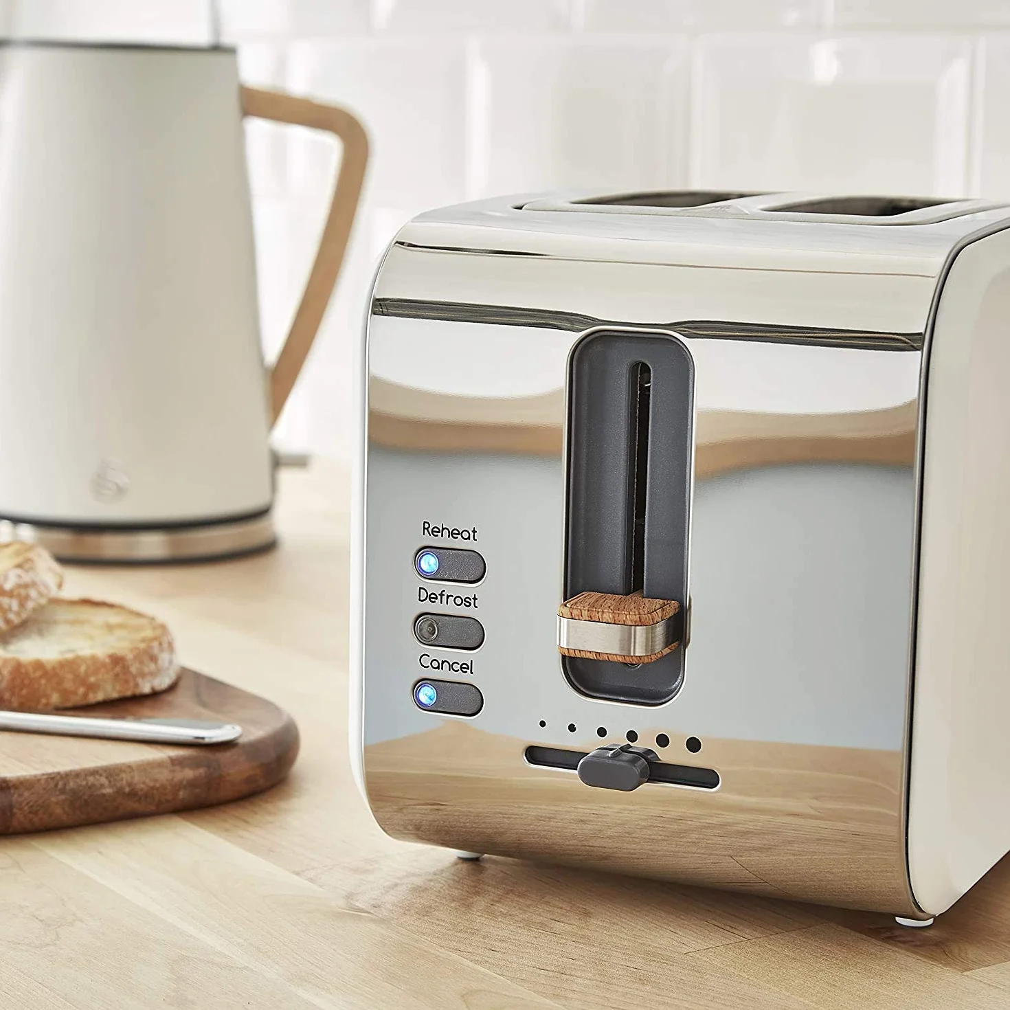 Swan Nordic Set czajnik śniadaniowy bezprzewodowy 1,7 l 2200 W 2 kromki 3 funkcje biały