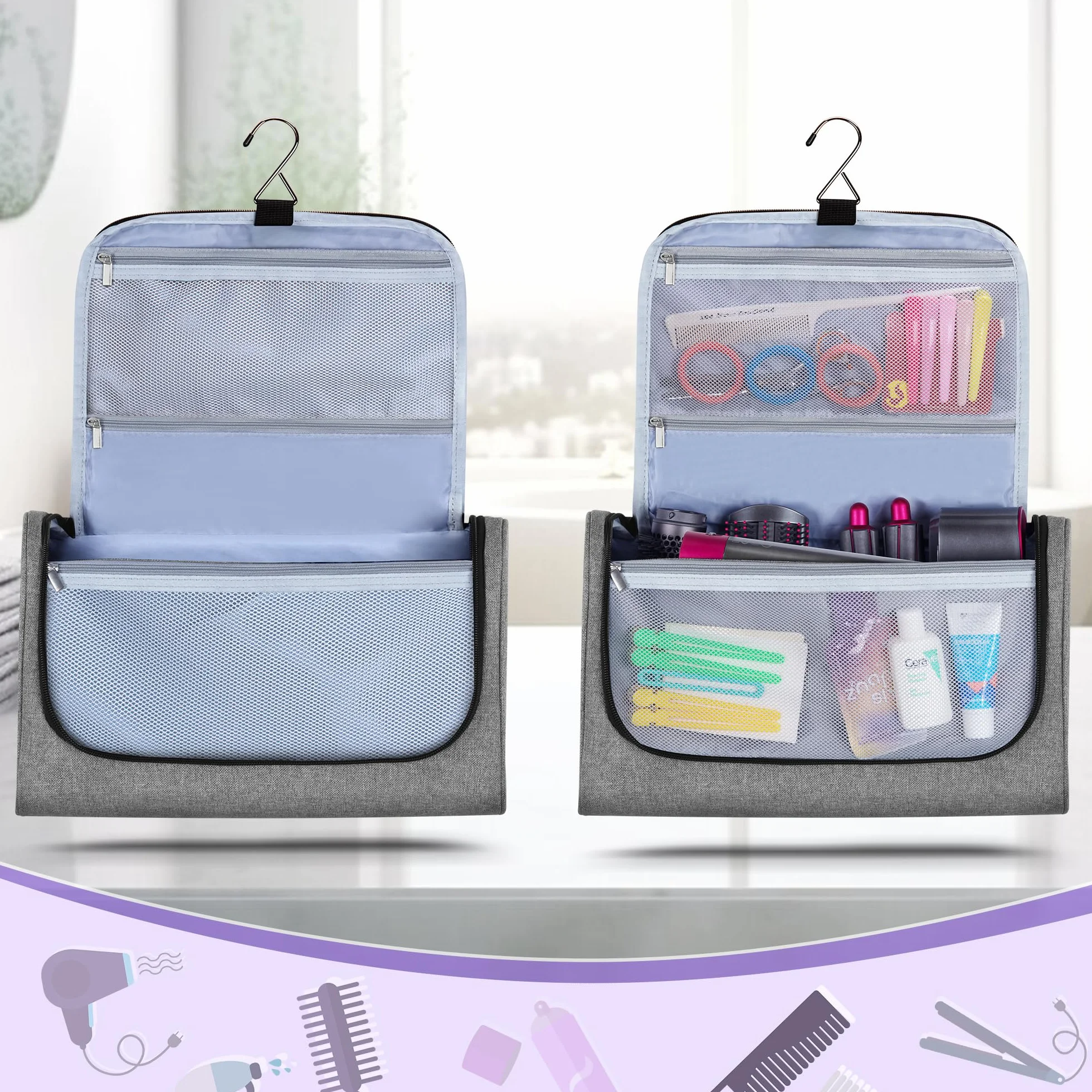 Luxja Aufbewahrungstasche für Airwrap Styler, Reisetasche für Airwrap Styler und Zubehör, Szary