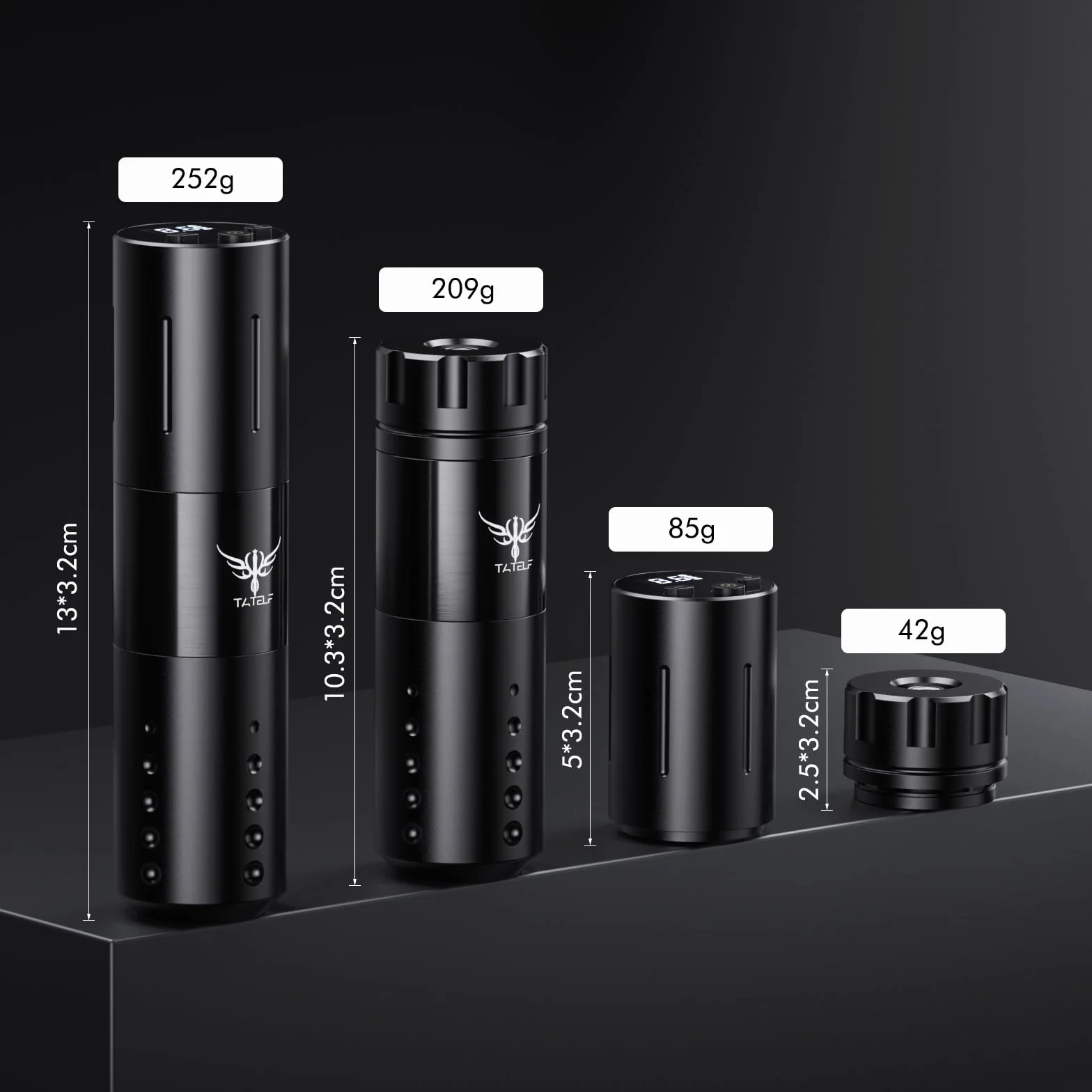 TATELF Bezprzewodowy zestaw maszynek do tatuażu Kompletny zasilacz 1800mAh 20szt Wkłady Igły Tusz do tatuażu Niebieskie mydło Praktyka Bandaż na skórę dla początkujących