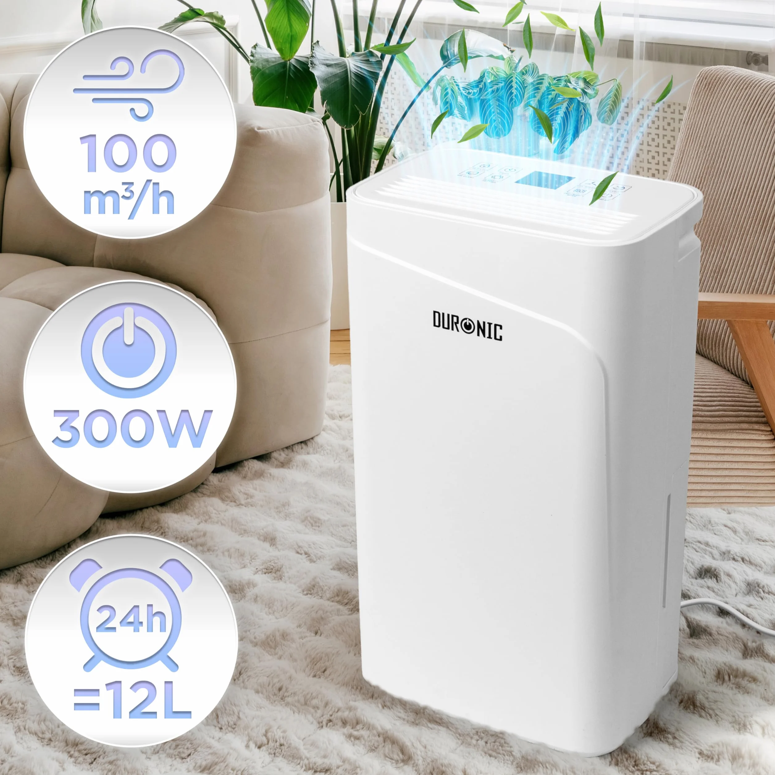 Duronic DH121 Osuszacz powietrza 300 W 12 l/dzień 2,1 l
