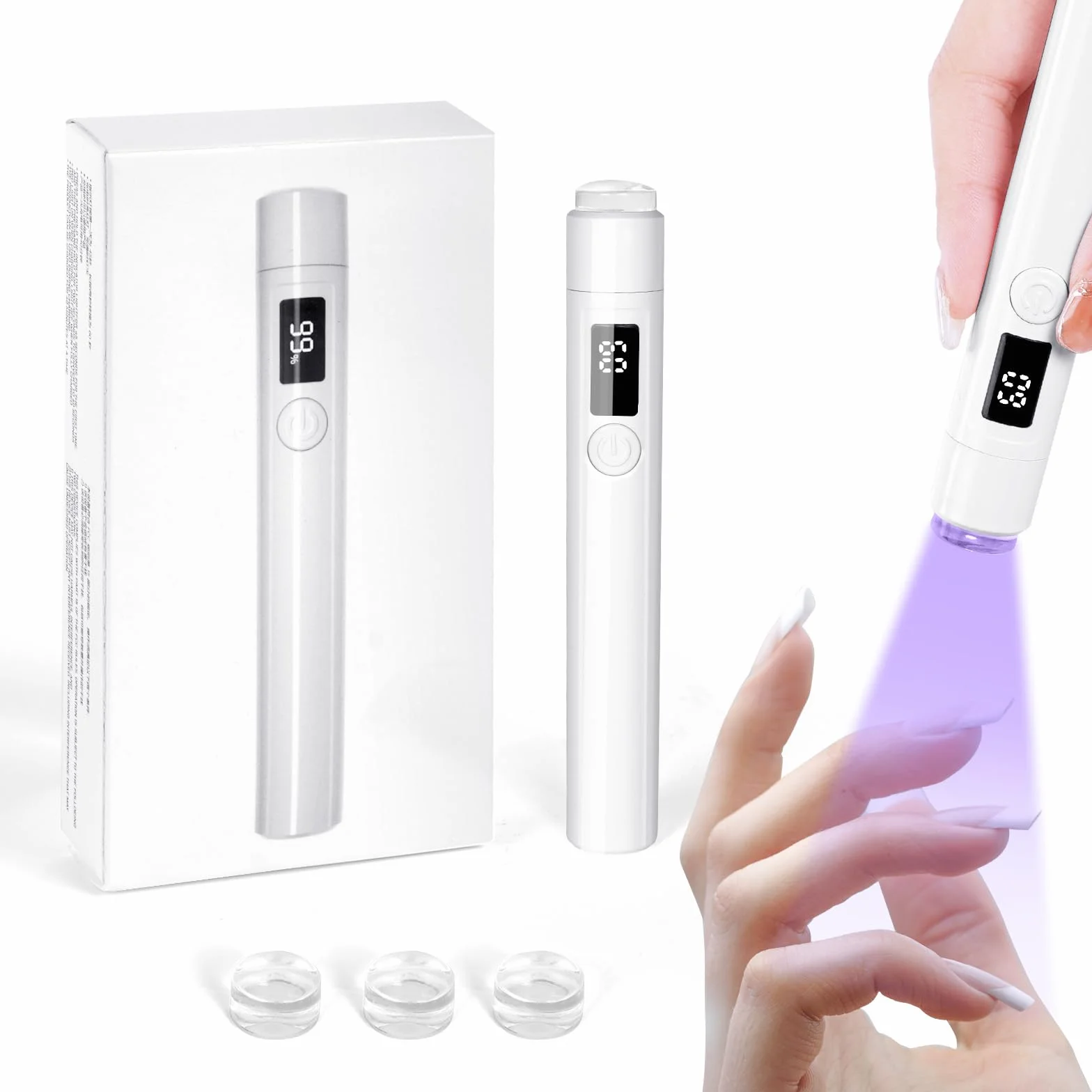 URAQT Lampa żelowa UV do paznokci, przenośna mini lampa UV LED do paznokci z akumulatorem USB, suszarka do paznokci, salon suszarka do paznokci idealna do wszystkich żeli, A