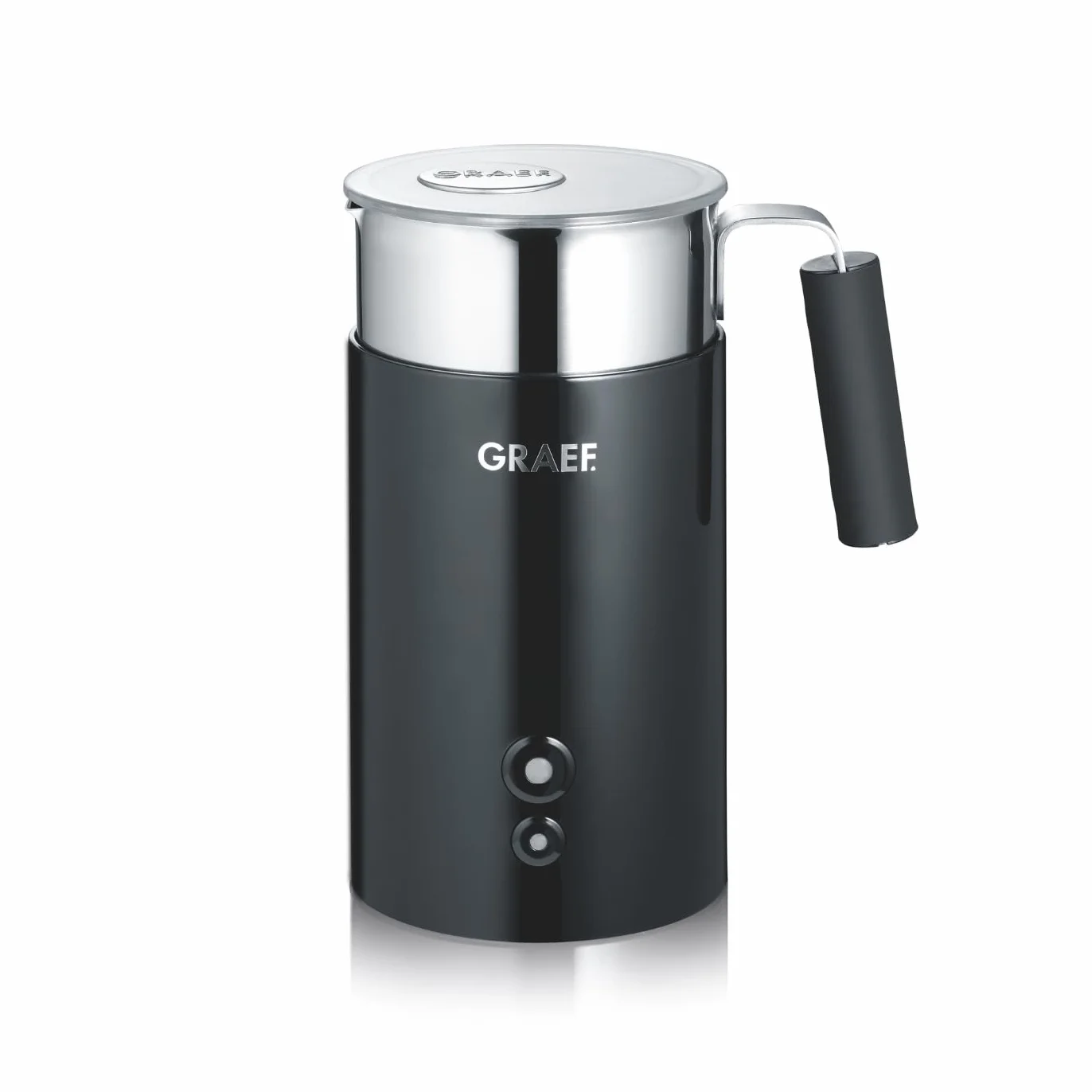 Graef MS702EU spieniacz do mleka, 400 ml, czarny/stal nierdzewna, 16,5 x 16,5 x 20,5 cm