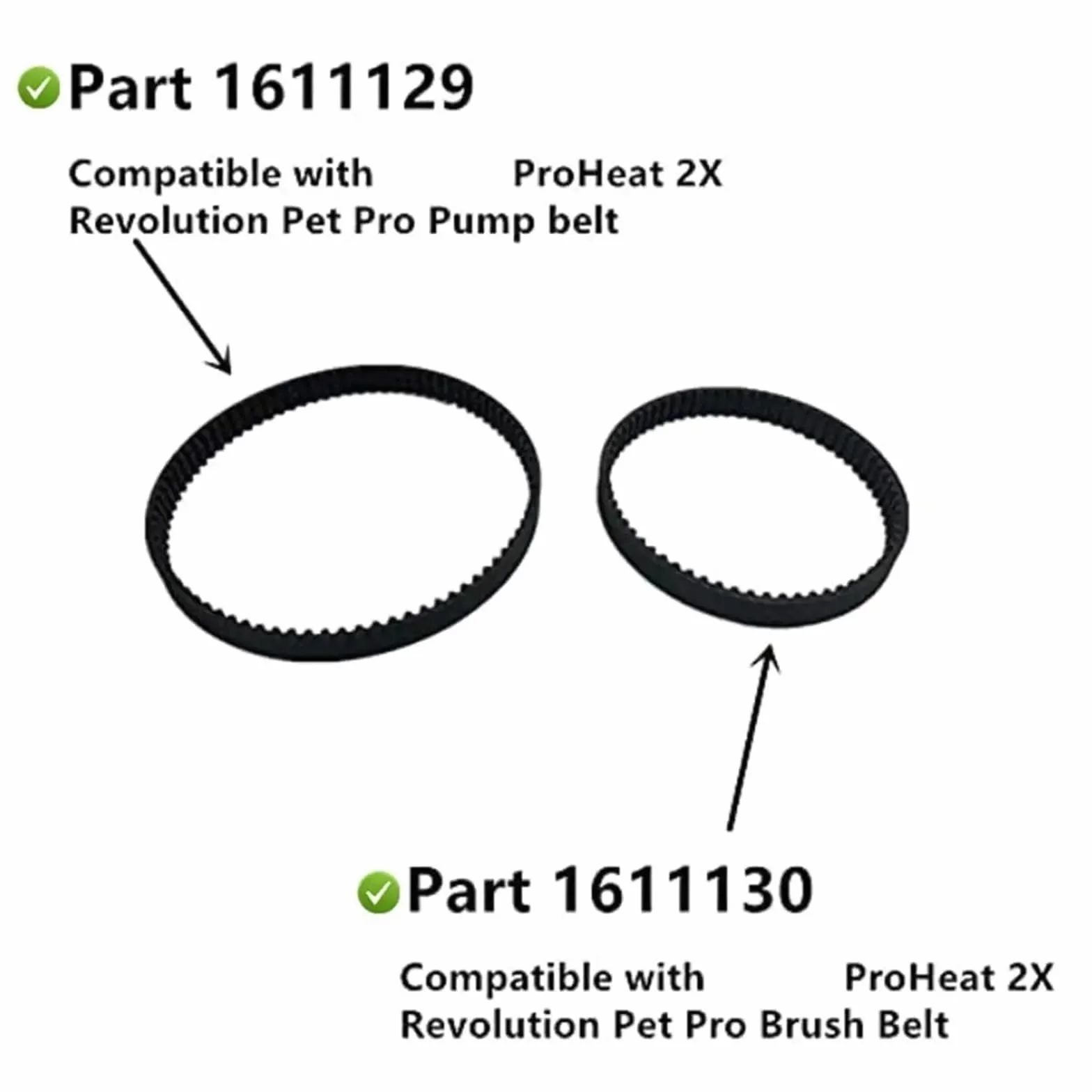 Zamienny zestaw pasków do Bissell ProHeat 2X Revolution Pet Pro, pasuje do serii 3586,3588,1986,1964,2007,2007P, 2 pack