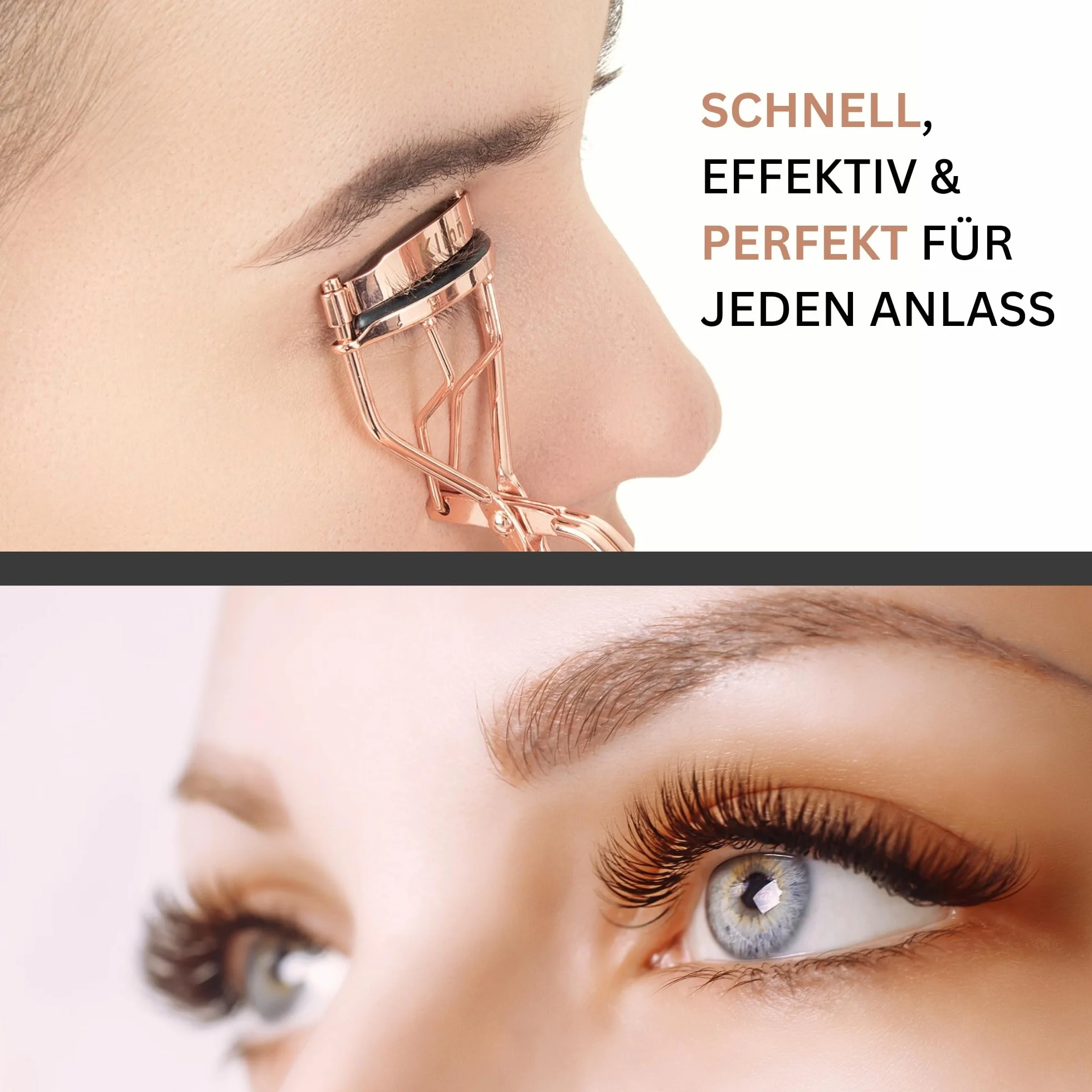 Ekskluzywna zalotka do rzęs, eyelash curler z 8 dodatkowymi wymiennymi silikonowymi nakładkami - Narzędzie do makijażu z wysokiej jakości stali węglowej idealnie podkręconych rzęs wykonane
