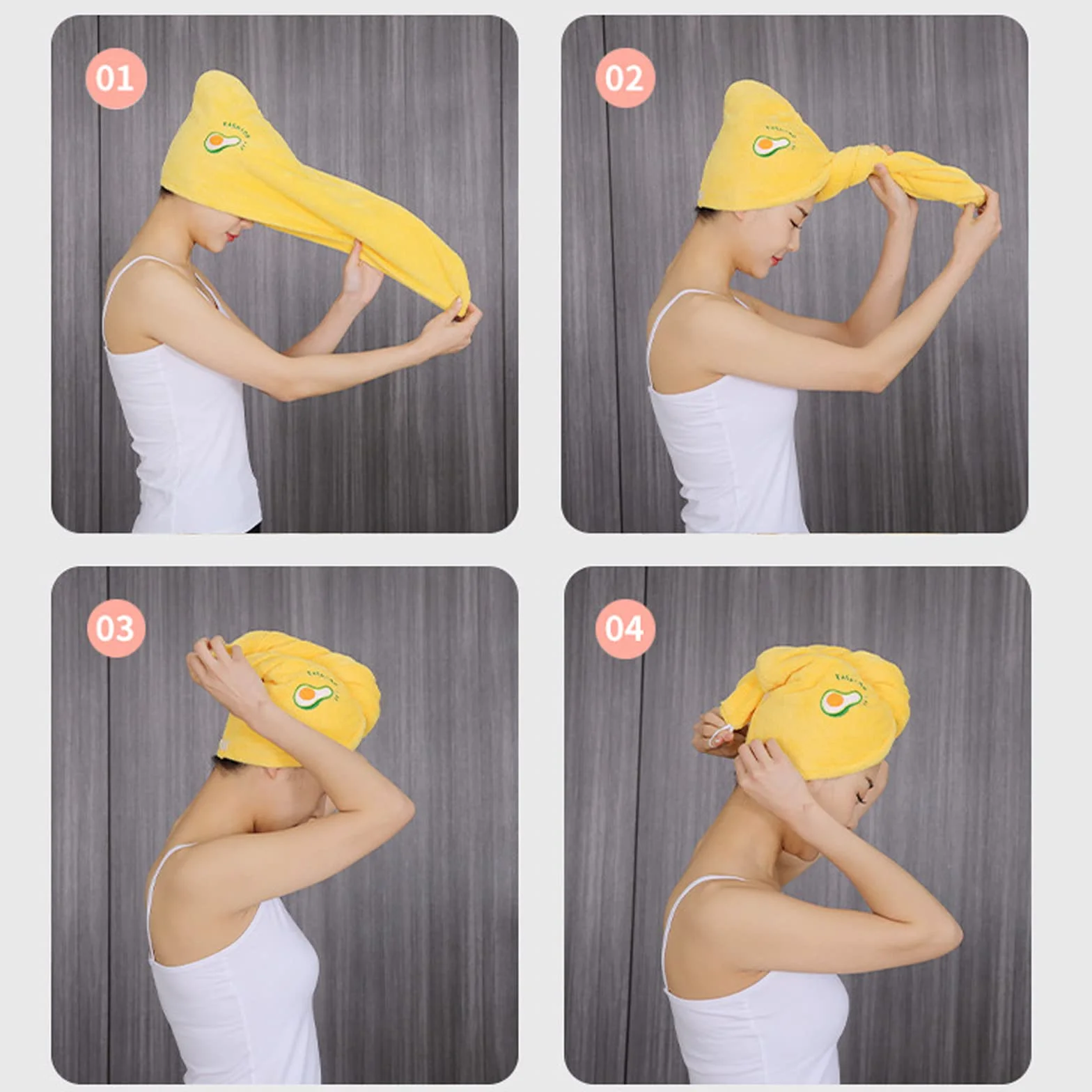 Sporgo 5 sztuk turbanu do włosów, turban z guzikiem, turban z mikrofibry, super chłonny, szybkoschnący, ręcznik do włosów dla kobiet, dzieci, do wszystkich rodzajów włosów