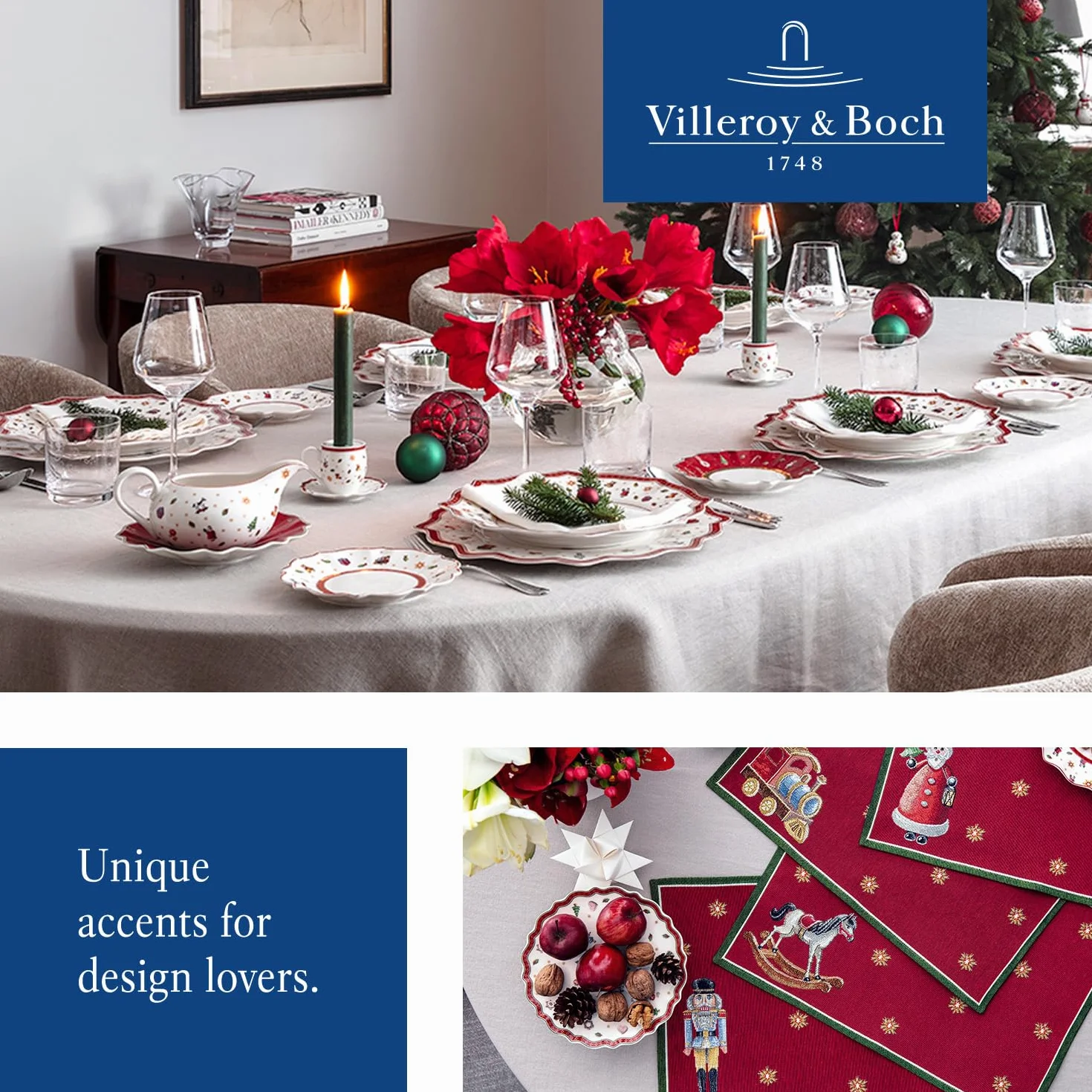 Villeroy & Boch – Toy's Delight sosjerka 2 el., ceramiczne naczynie do sosu, porcelanowy dzbanek do sosu, bożonarodzeniowa miseczka na sos, sosjerka porcelanowa, biała