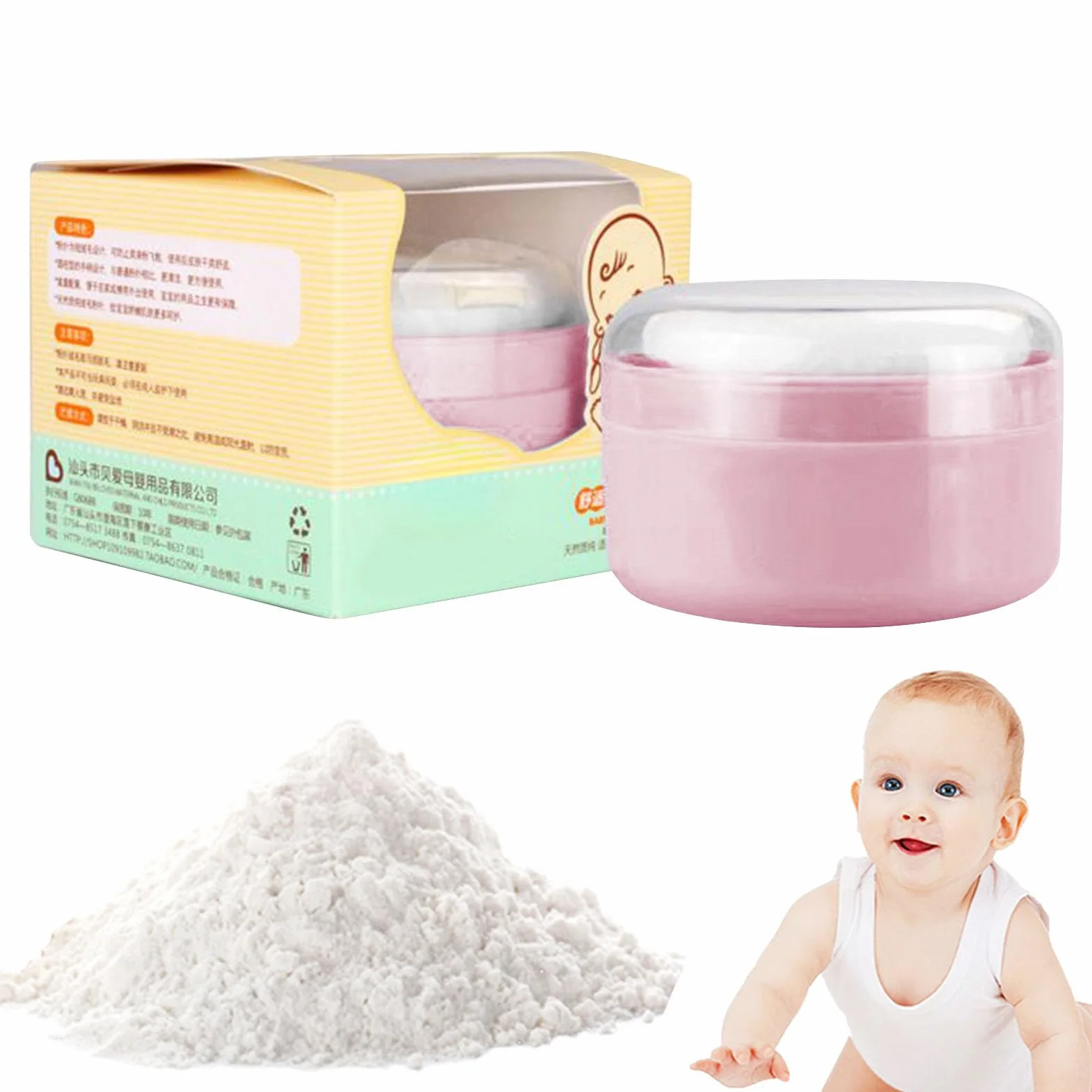 Leak Proof Powder Puff Container, Loose Powder Holder, Dusting Box for Talcum & Cosmetic Use, 3.54x3.54x2.36 Inches