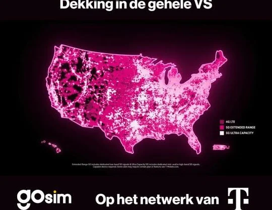 GoSIM Unlimited 5G Internet in Amerika - eSIM USA - Data SIM-kaart VS - SIM-kaart Verenigde Staten - SIM-kaart USA Unlimited Data (30 dagen)