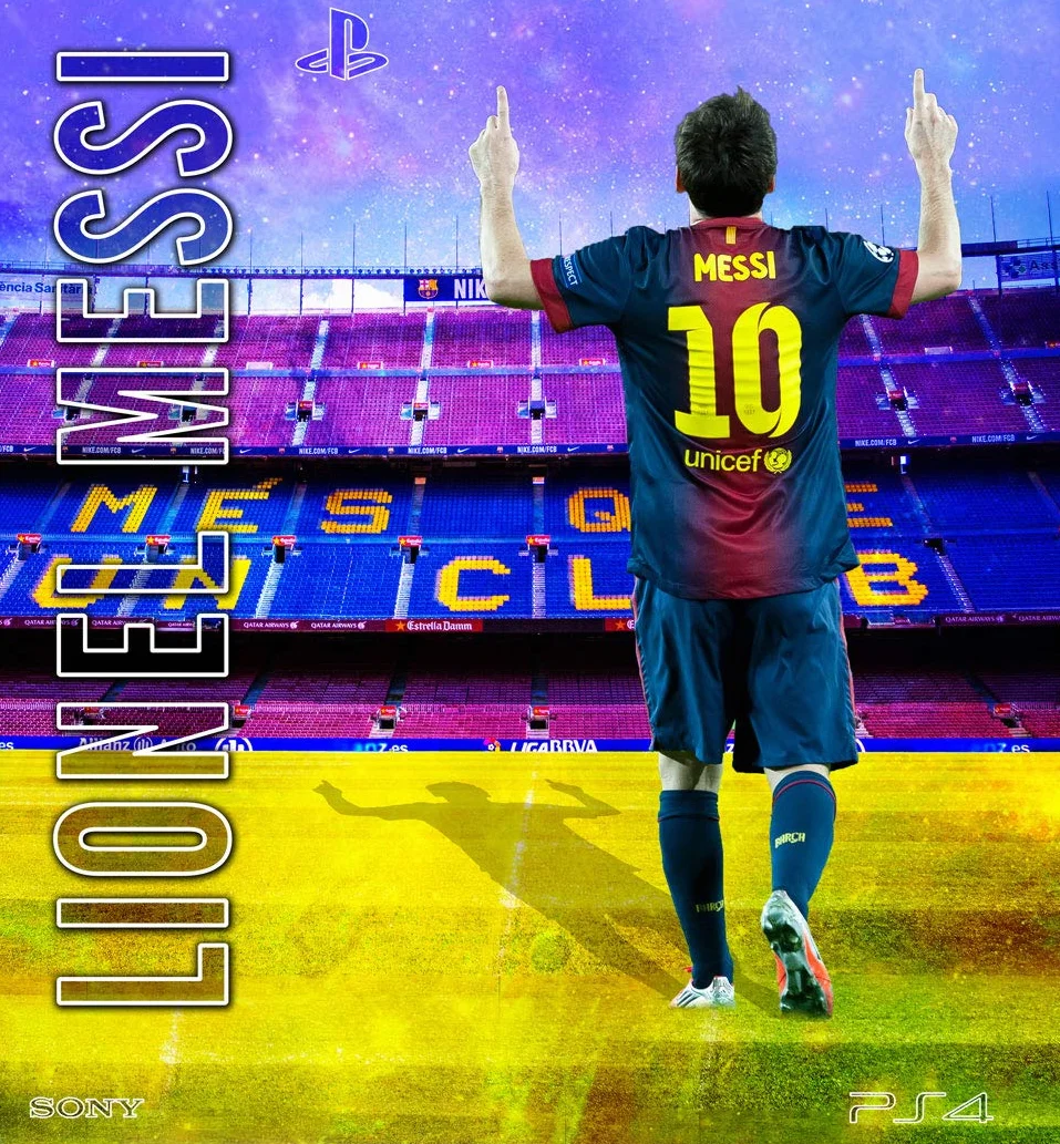 Skórka kompatybilna do PS4 OLD HD - -Cover Naklejka limitowana edycja (Messi Stadium)