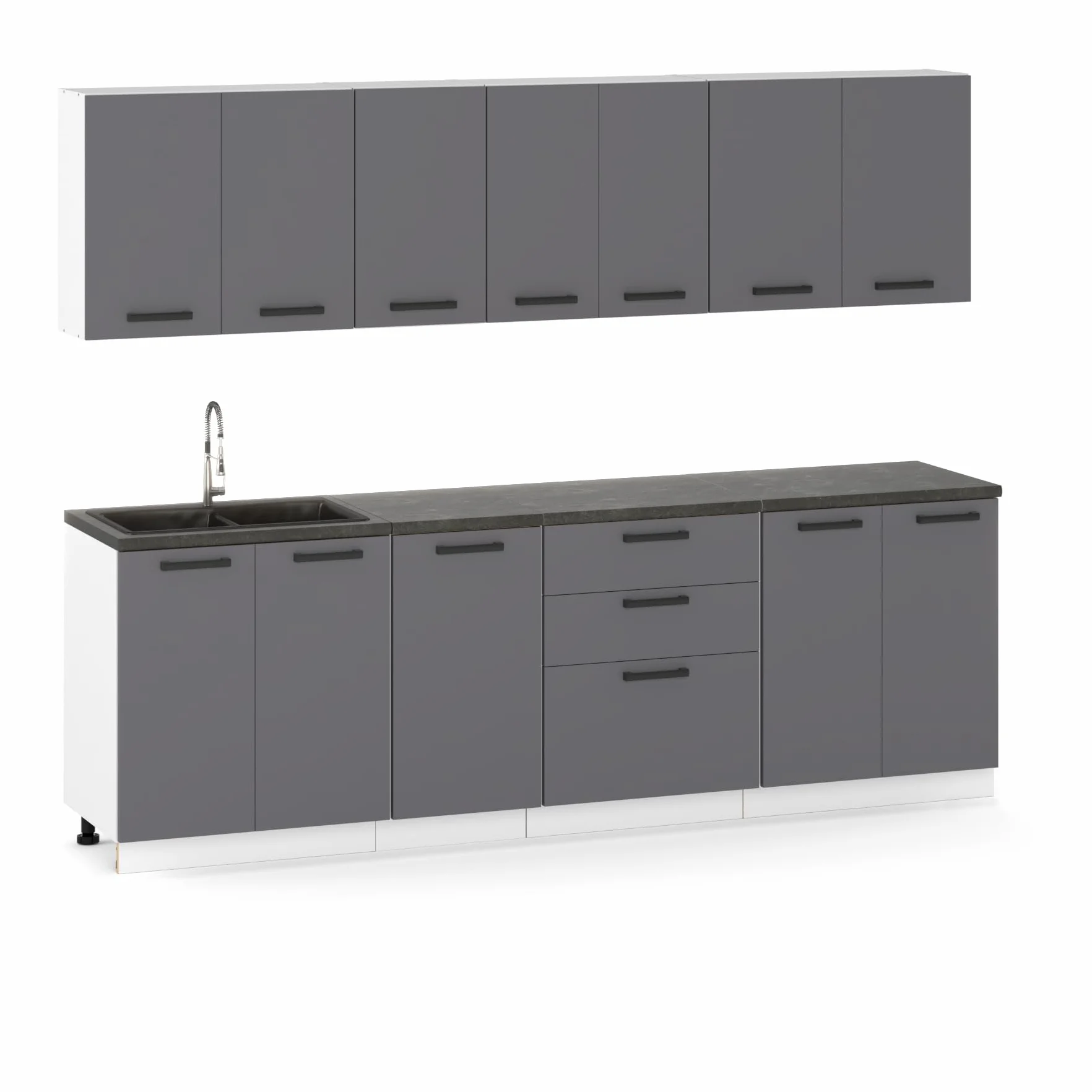 Szafka kuchenna dolna 80x82x47 cm Grafit Matowa stojąca z płyty laminowanej bez blatu moduł kuchenny