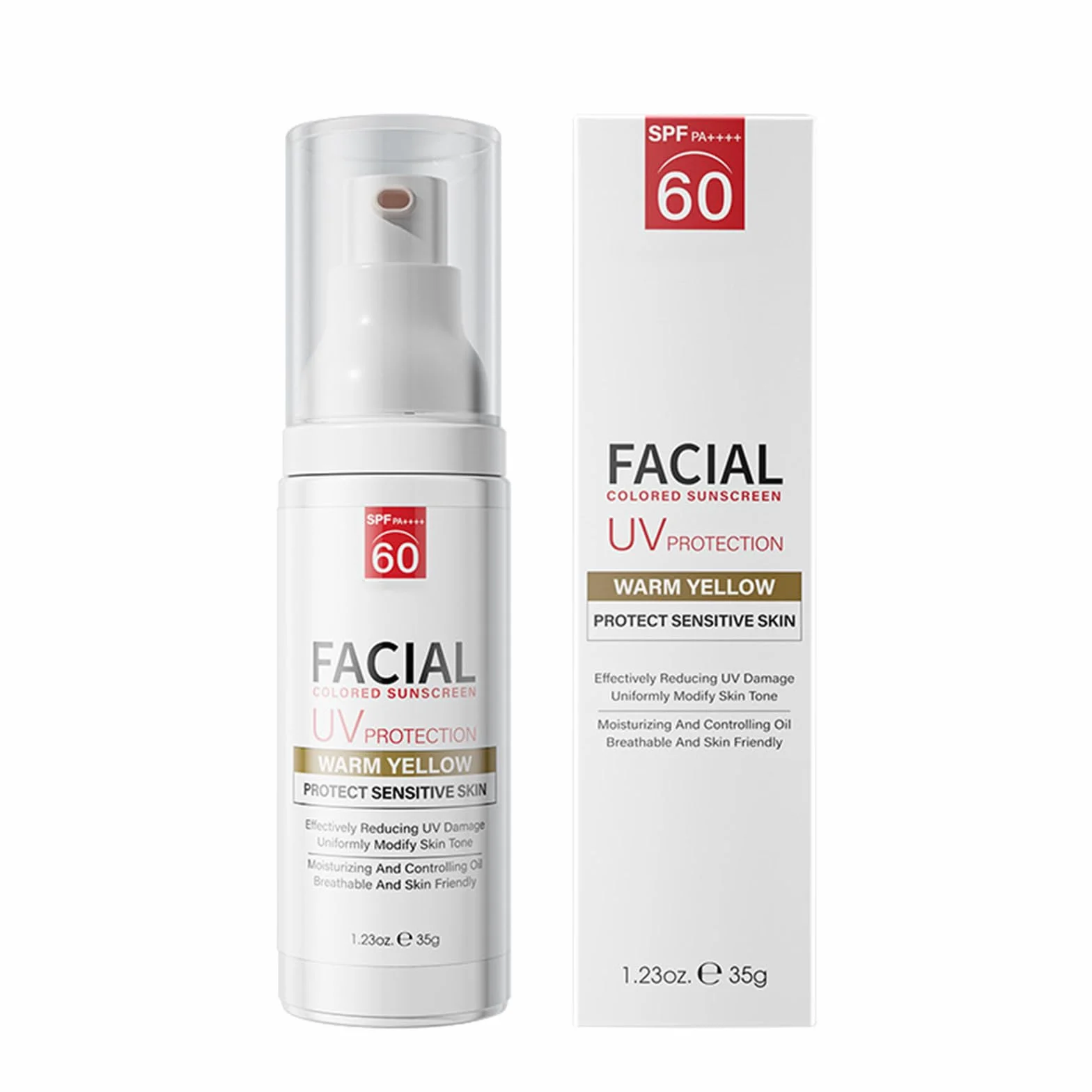 SPF 60+ krem przeciwsłoneczny do twarzy zapewnia wysoką ochronę przed promieniowaniem UV, wodoodporny, lekka tekstura, do skóry wrażliwej, do codziennego użytku, kompatybilny z makijażem, szybko się