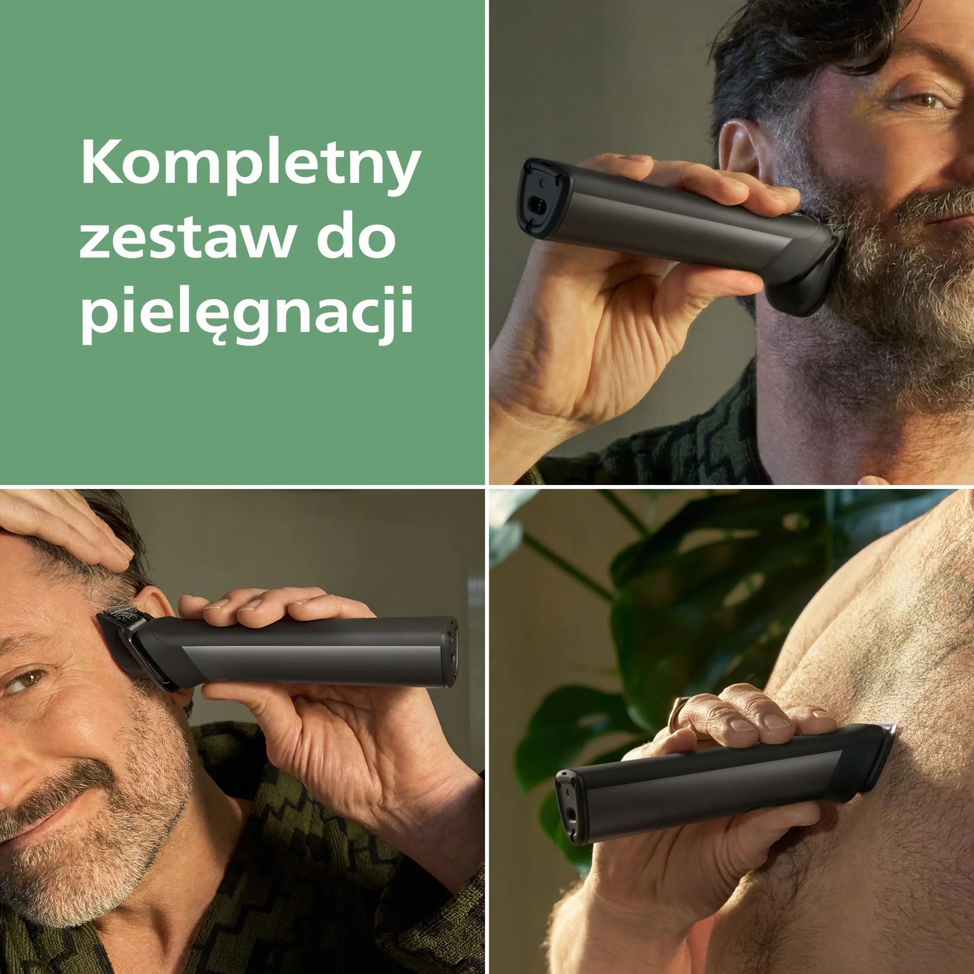 Philips Multigroom All-in-One z serii 9000, 23-elementowy kompleksowy zestaw do pielęgnacji twarzy, głowy i ciała, dodatkowy trymer OneBlade, 27 ustawień długości (0,2–20 mm), model MG9561/30