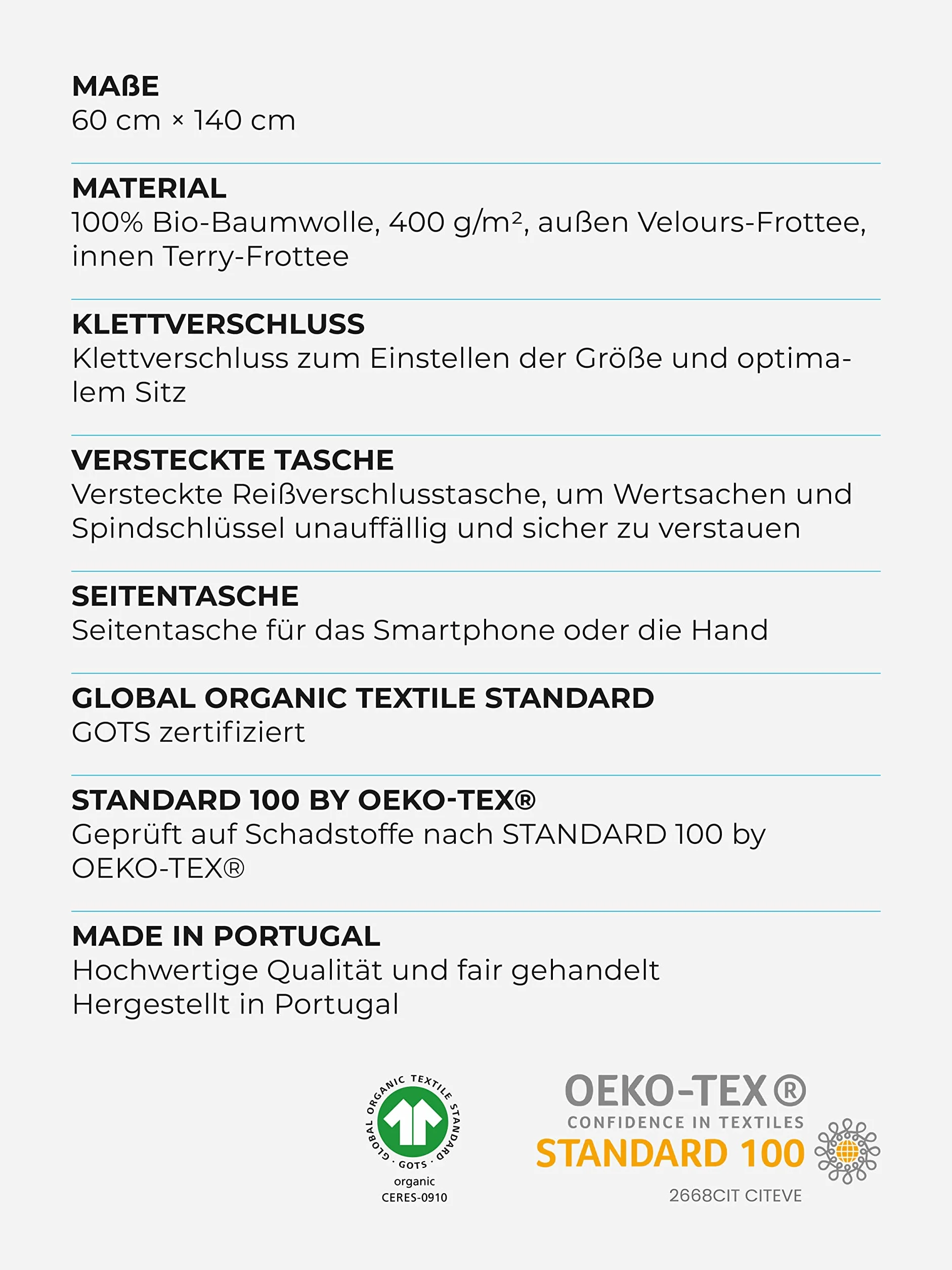 Sowel® męski kilt do sauny, 100% bawełna ekologiczna, ręcznik do sauny z zapięciem na rzepy, ręcznik do sauny, 60 x 140 cm, szary/granatowy