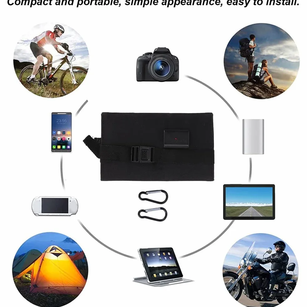 Ładowarka solarna 20W 5,5V składana przenośna zewnętrzna ładowarka do panelu słonecznego Power Bank wodoodporna bateria zewnętrzna kompatybilna ze smartfonami, tabletami i innymi urządzeniami do (21W)