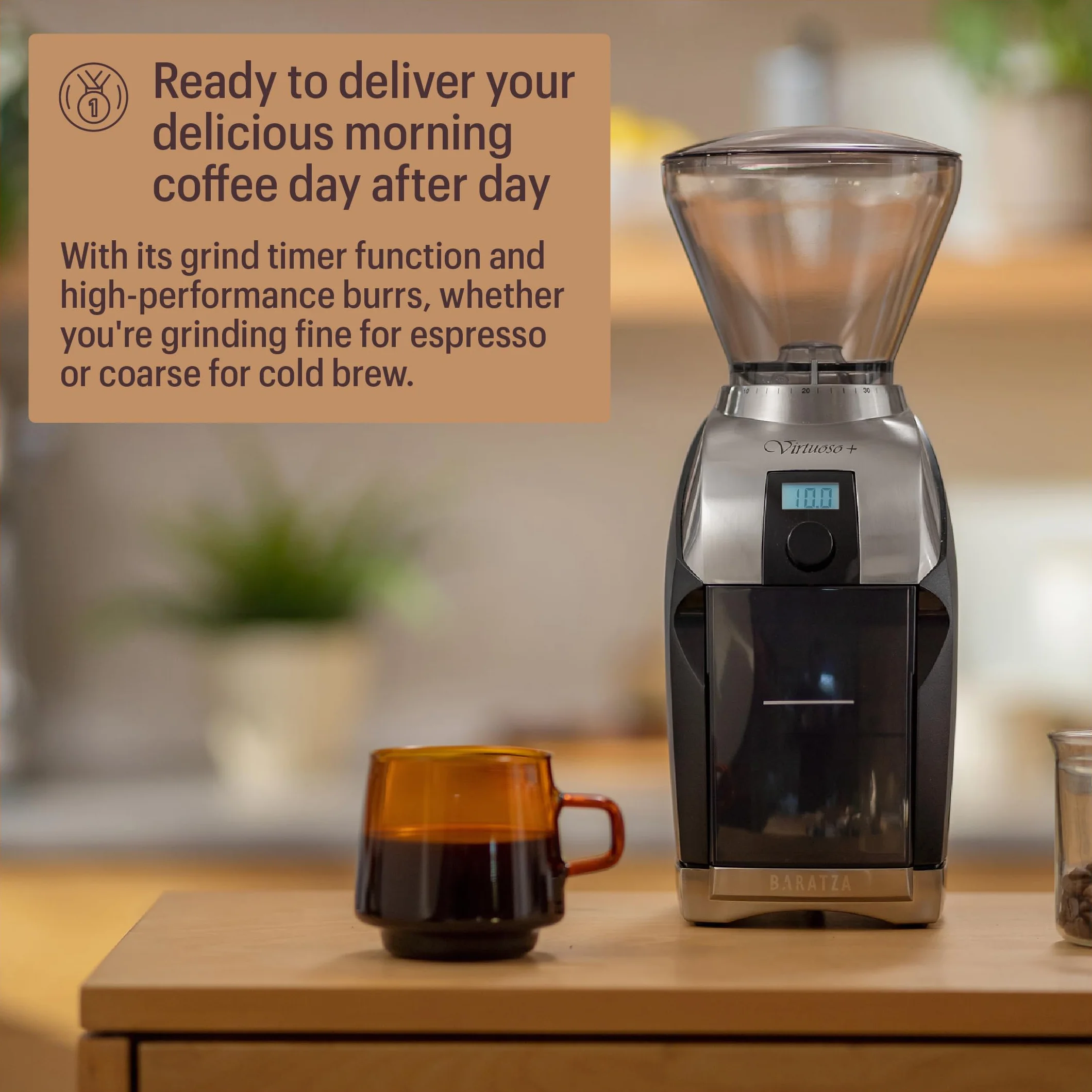 Baratza Elektroniczny Młynek do Kawy Virtuoso+ Srebrny/Czarny