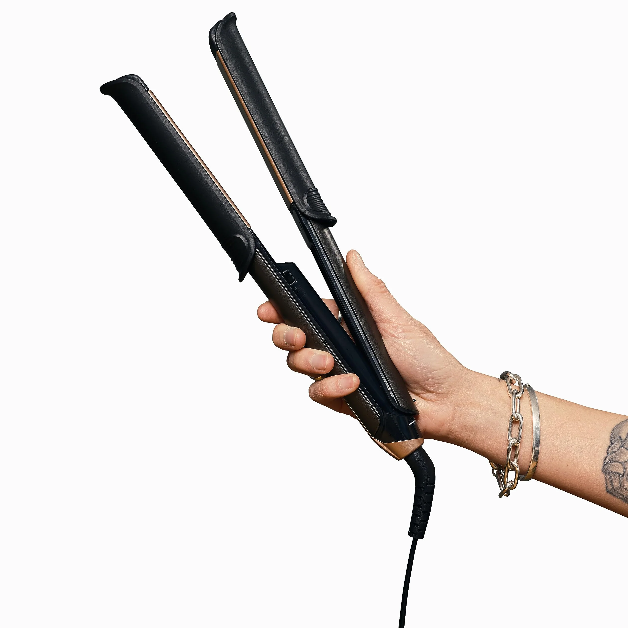 Remington prostownica do włosów i lokówka (2w1), łatwe przełączanie trybu prostowania/kręcenia dzięki nakładką FlexiCovers, temp. 150-230°C, wyświetlacz cyfrowy, ONE Straight & Curl Styler S6077