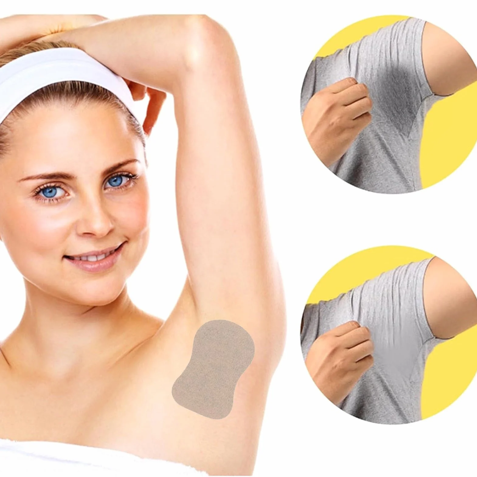 Wkładki przeciwpotowe pod pachami, Wkładki przeciwpotowe Pod pachami Niewidoczne,5 szt. Łatek przeciwpotowych Wkładki przeciwpotowe - Sweat Guard Soft redukuje nieprzyjemny zapach,