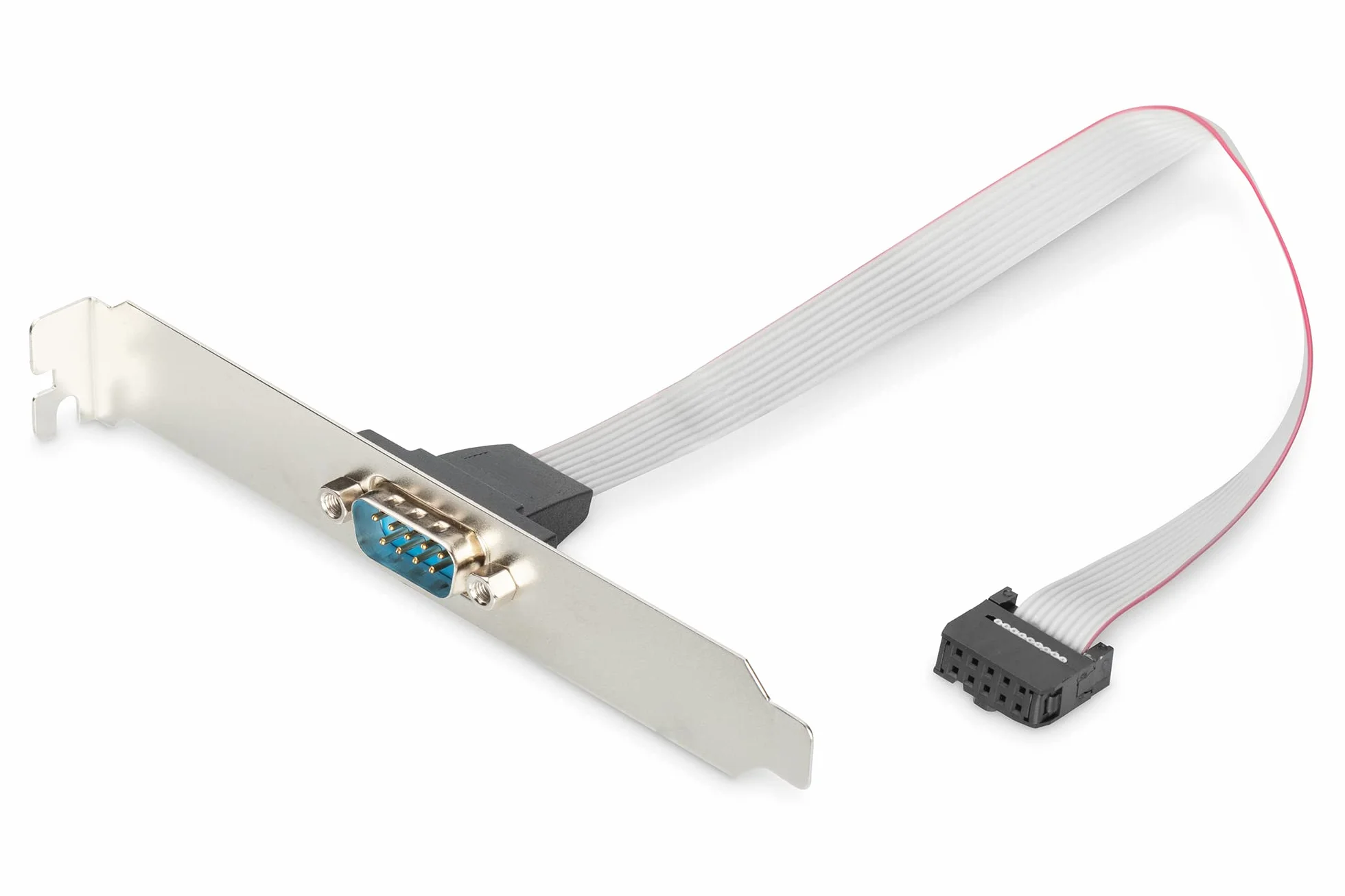 Digitus Wspornik gniazda portu szeregowego - kabel adaptera - IDC 10-pin do D-Sub 9 - gniazdo do wtyczki - płaski kabel taśmowy