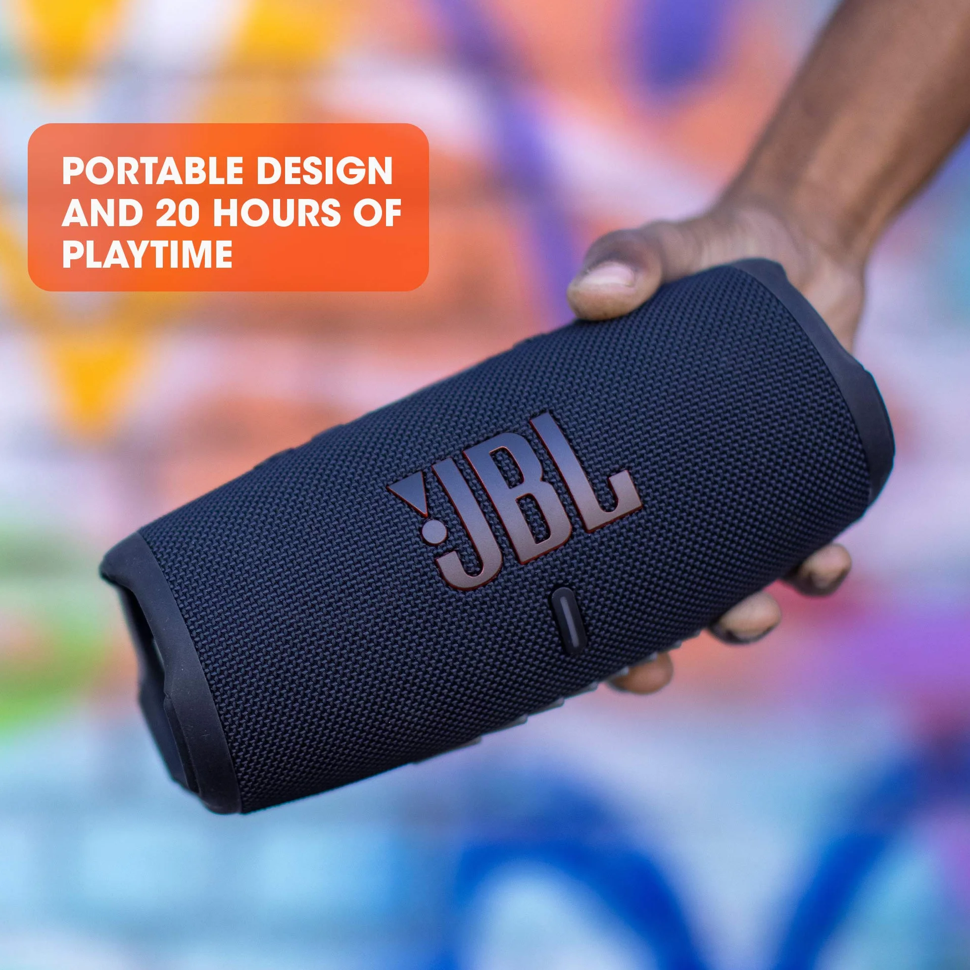 Jbl Charge 5 JBLCHARGE5BLK Głośnik Bluetooth, Czarny, 22,3 x 9,4 x 9,7 cm