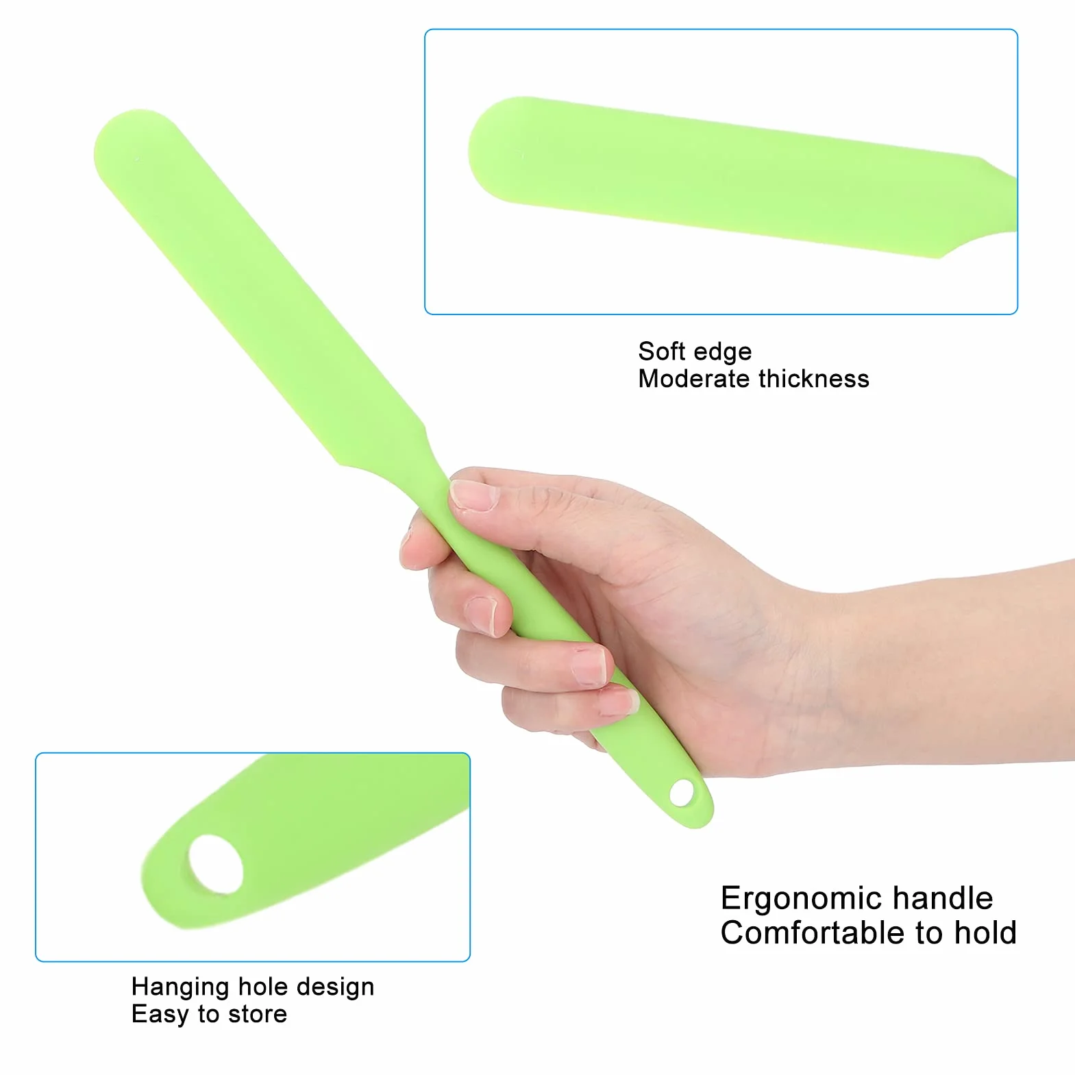 Aplikator do wosku, Łopatka do wosku Profesjonalny skrobak Ergonomiczny do podgrzewacza do wosku w domowym salonie kosmetycznym(Zielony)