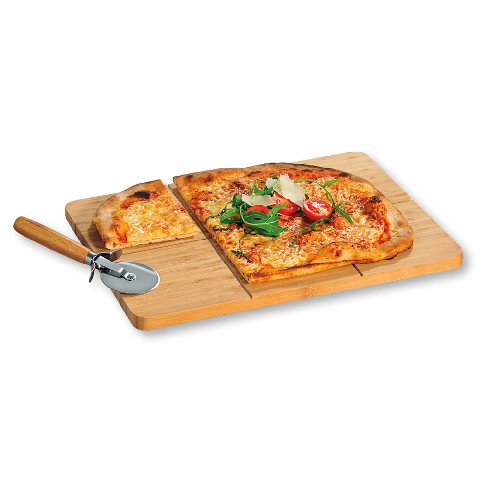 Kesper Deska do pizzy z nożem, bambusowa, 40 x 30 x 1,5 cm, 58466