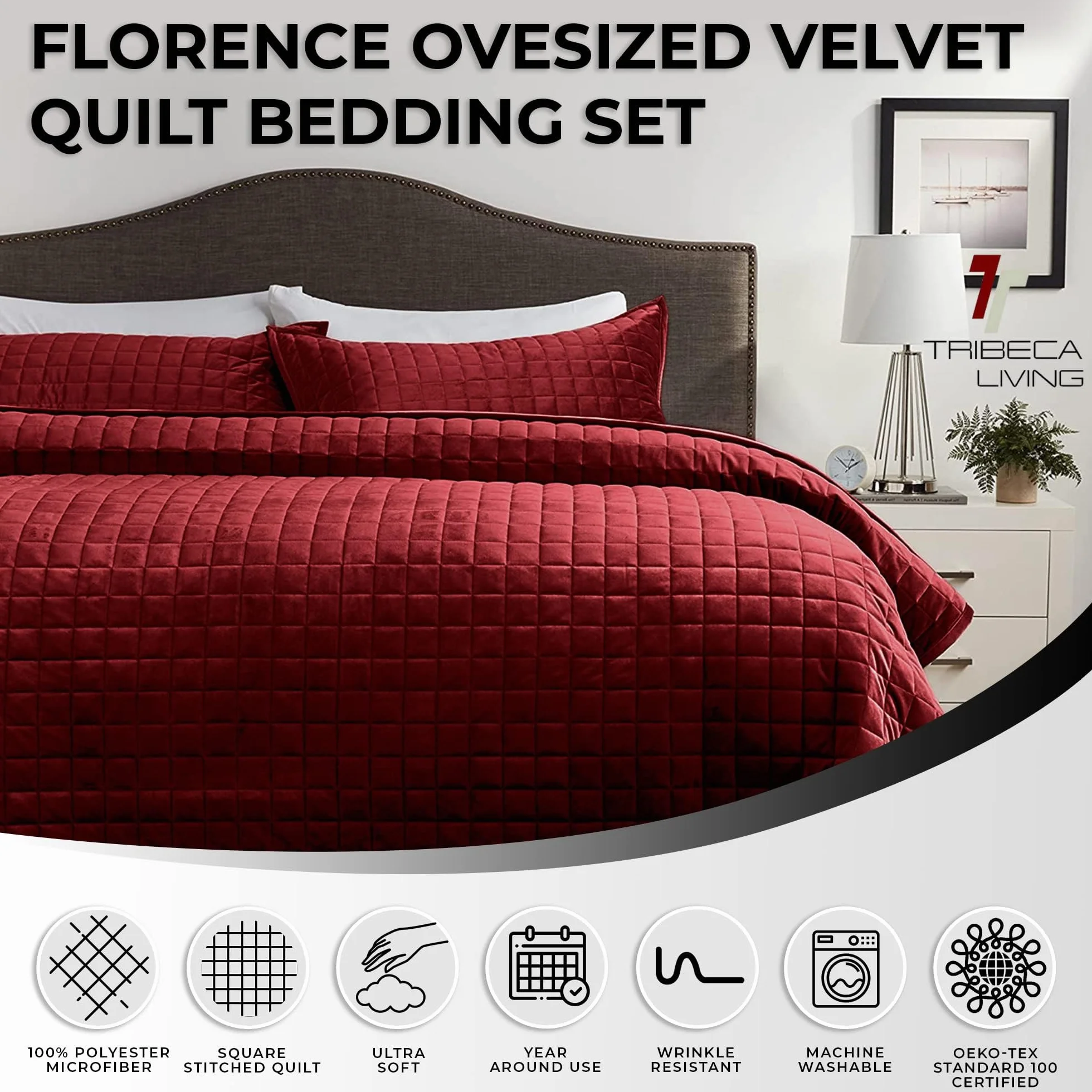 Tribeca Living aksamitny zestaw pościeli dwuczęściowy 260 g/m²