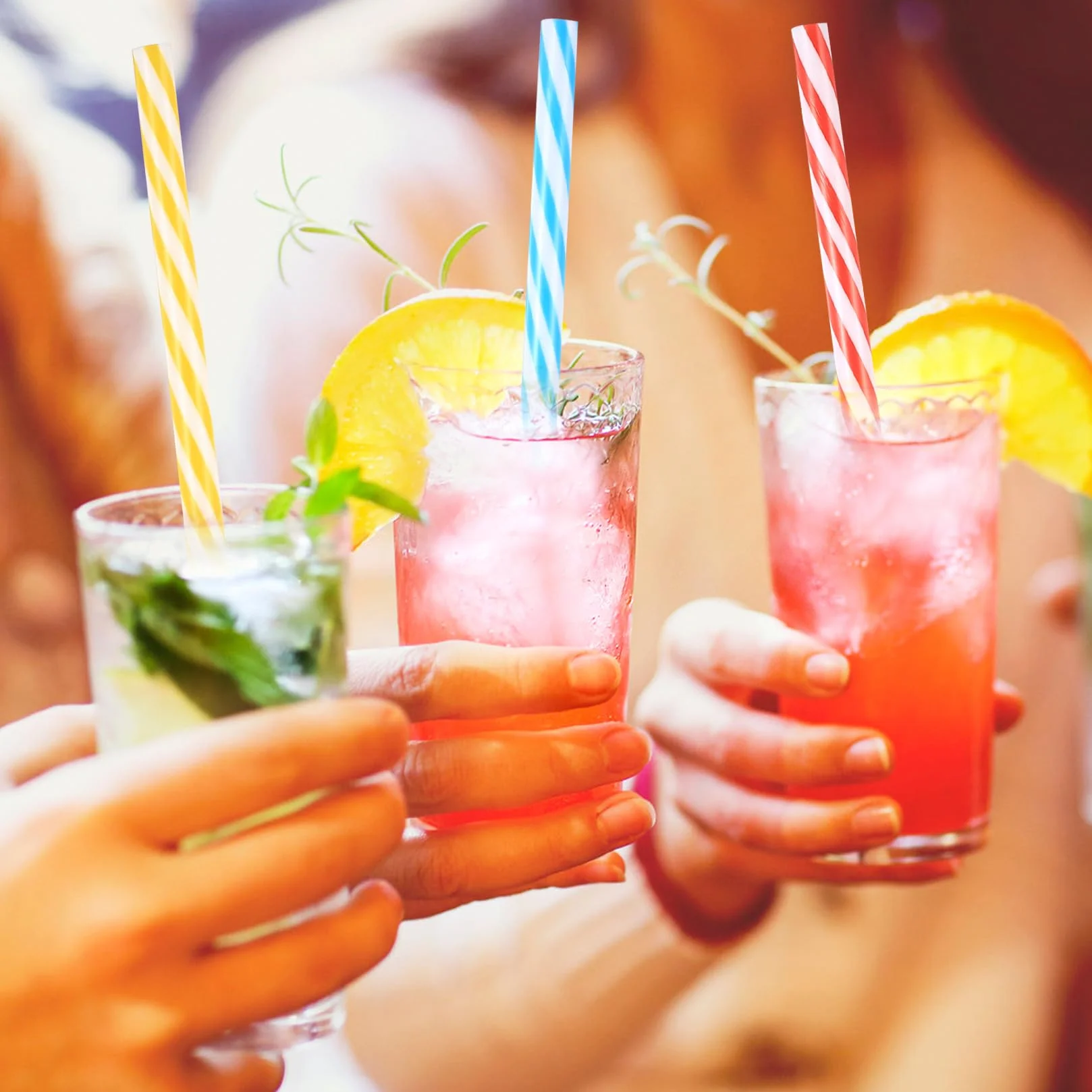 60 sztuk słomek wielokrotnego użytku, plastikowe słomki do koktajli, 23 cm, kolorowe słomki do picia, wielokrotnego użytku, do smoothie, napojów, soków, gorących napojów, rurek do picia, z 3