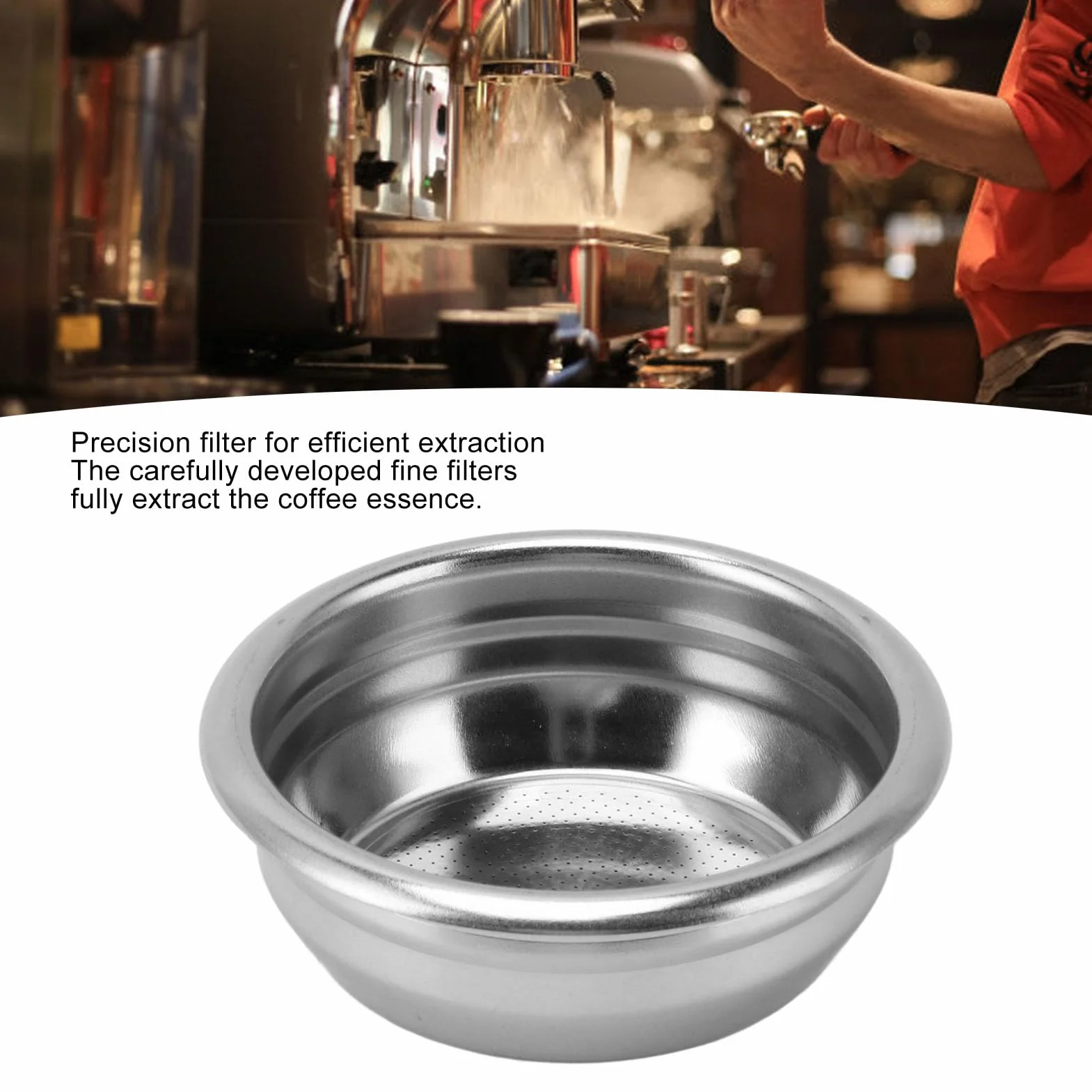 Filtr precyzyjny 58 mm Portafiltr ze stali nierdzewnej Kosz do espresso Podwójny kubek Zamiennik